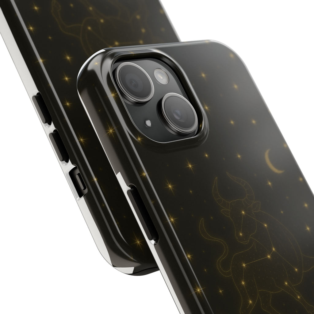 Taurus Constellation Tough Phone Case — Gold Zodiac Bull Phone Case