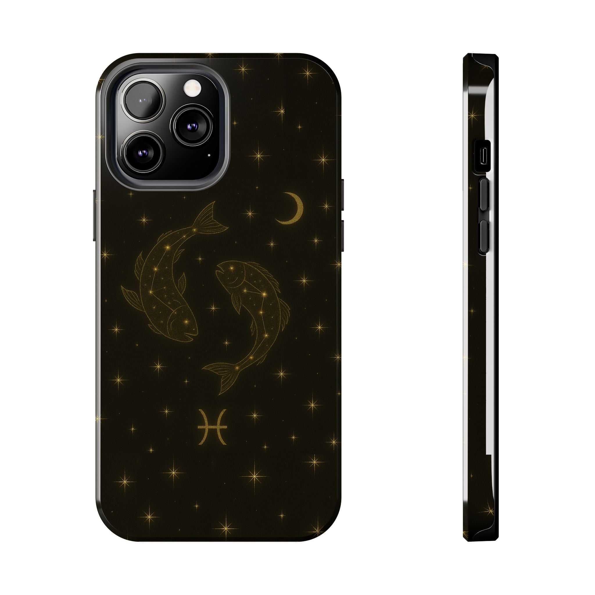 Pisces Zodiac Tough Phone Case — Gold Koi Constellation Design