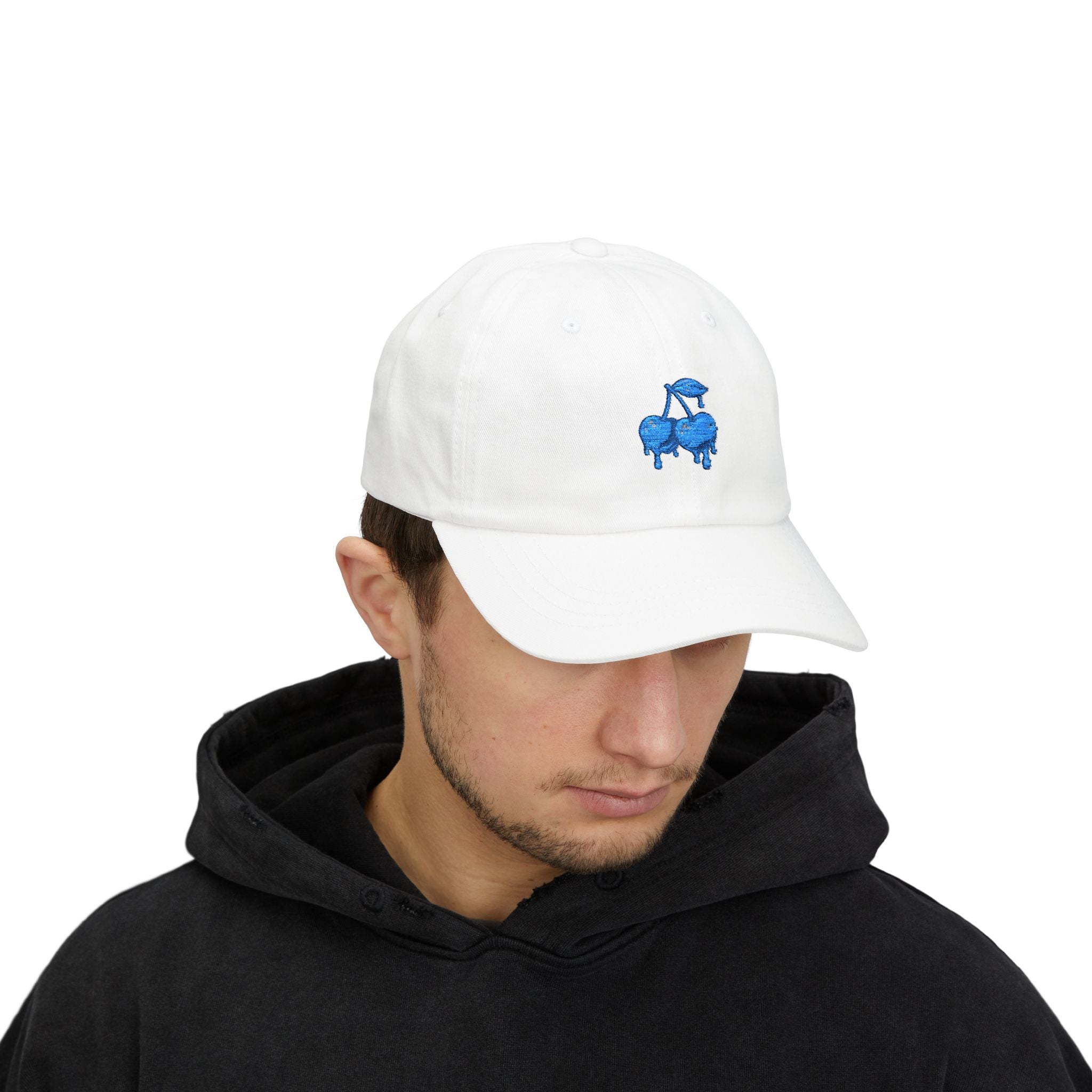 Drippy Blue Cherries Ball Cap Embroidered