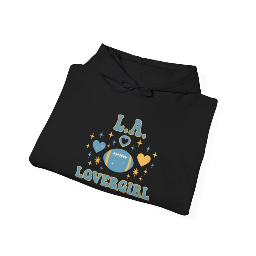 Los Angeles Lovergirl Hoodie — Cute Heart & Football Graphic Pullover