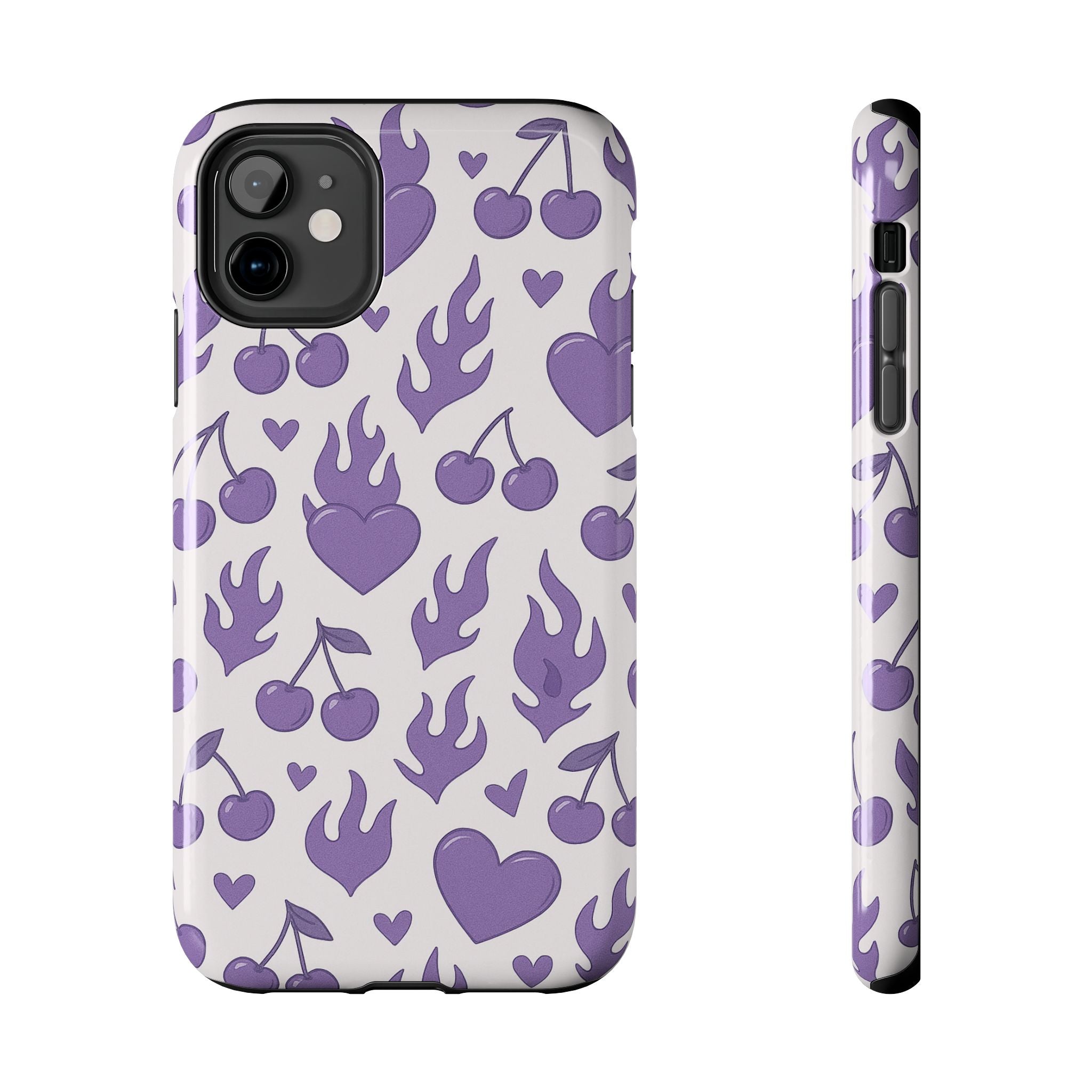 Purple Flaming Heart Phone Case