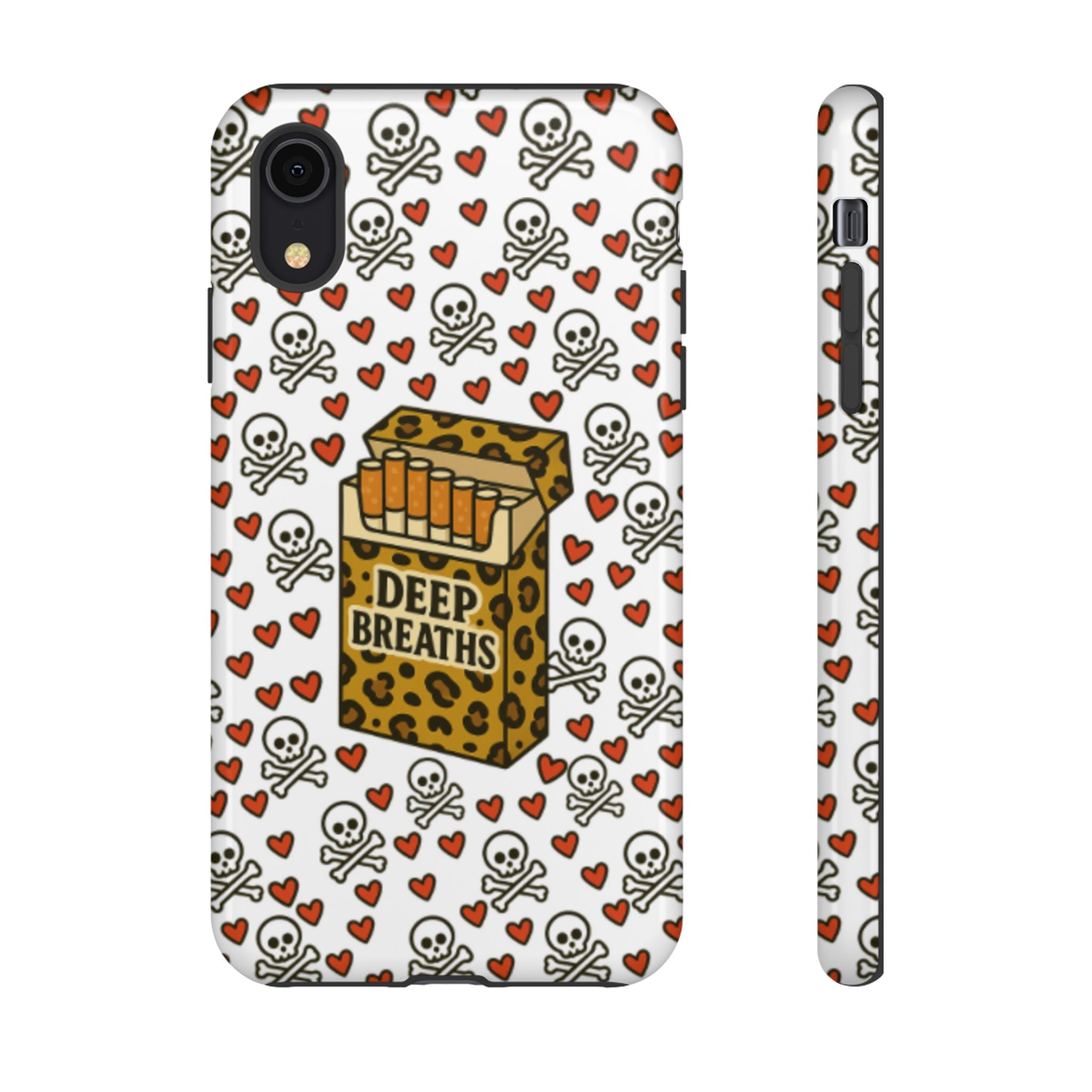 'Deep Breaths' Cigs & Skulls Phone Case