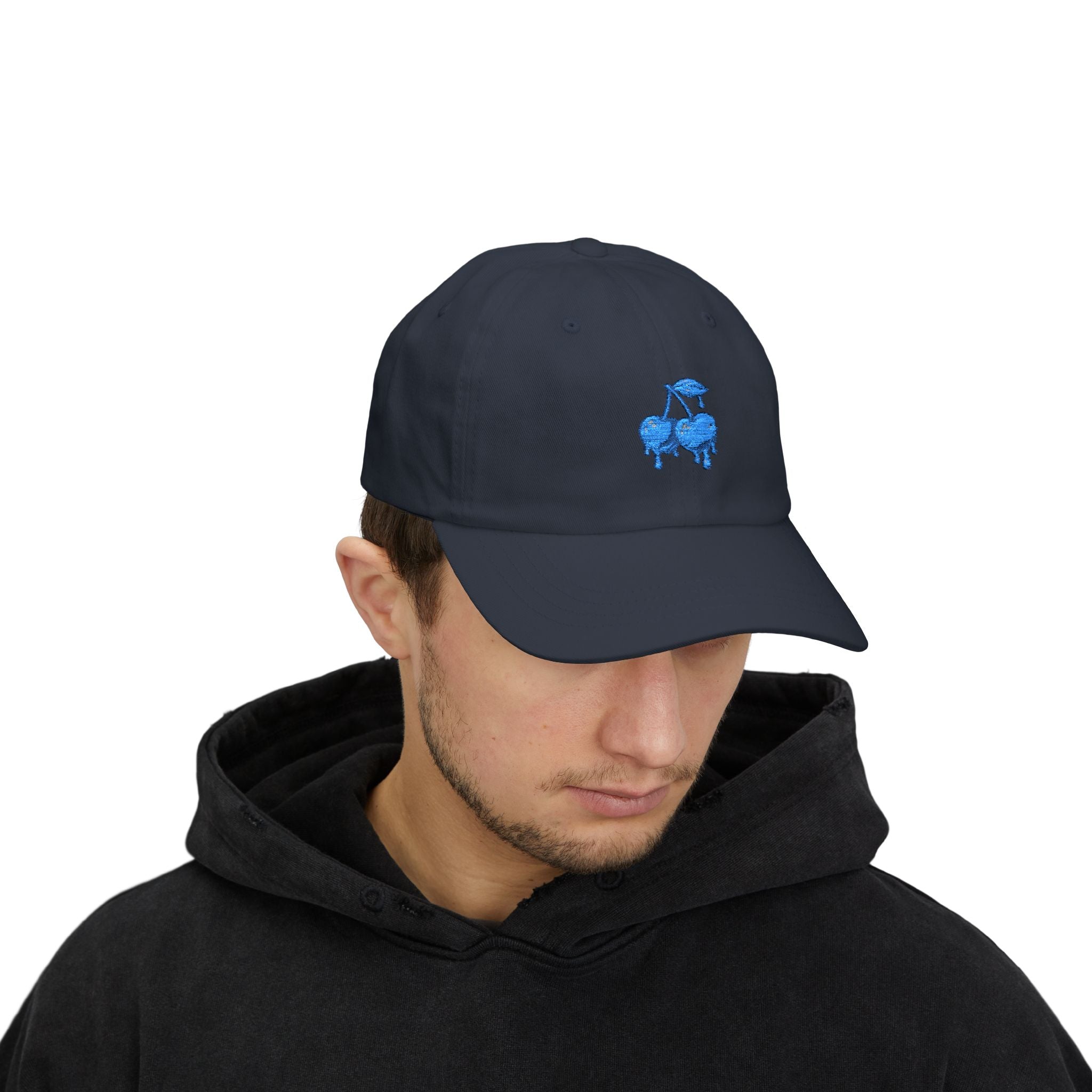 Drippy Blue Cherries Ball Cap Embroidered
