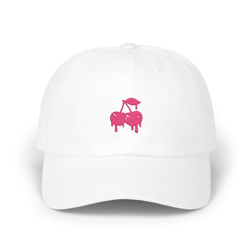 Drippy Pink Cherries Ball Cap Embroidered