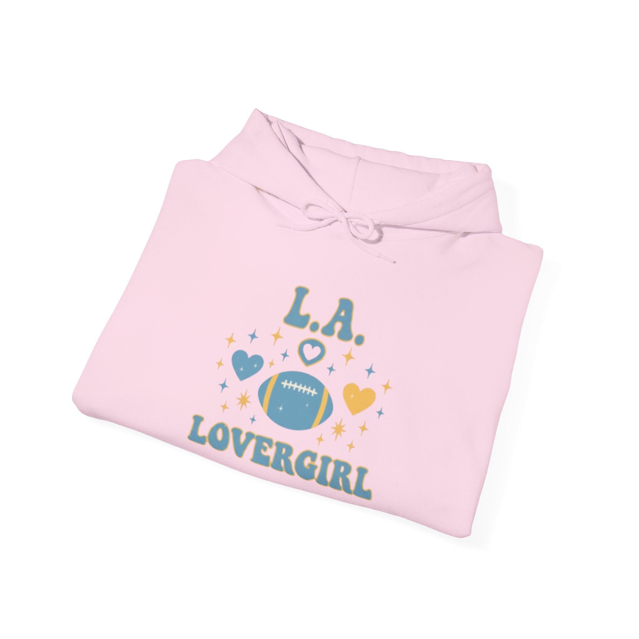 Los Angeles Lovergirl Hoodie — Cute Heart & Football Graphic Pullover