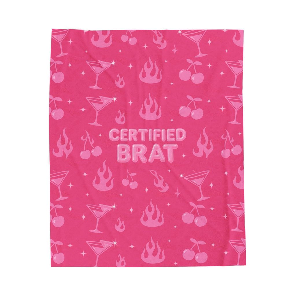 Certified Brat Pink Velveteen Plush Blanket