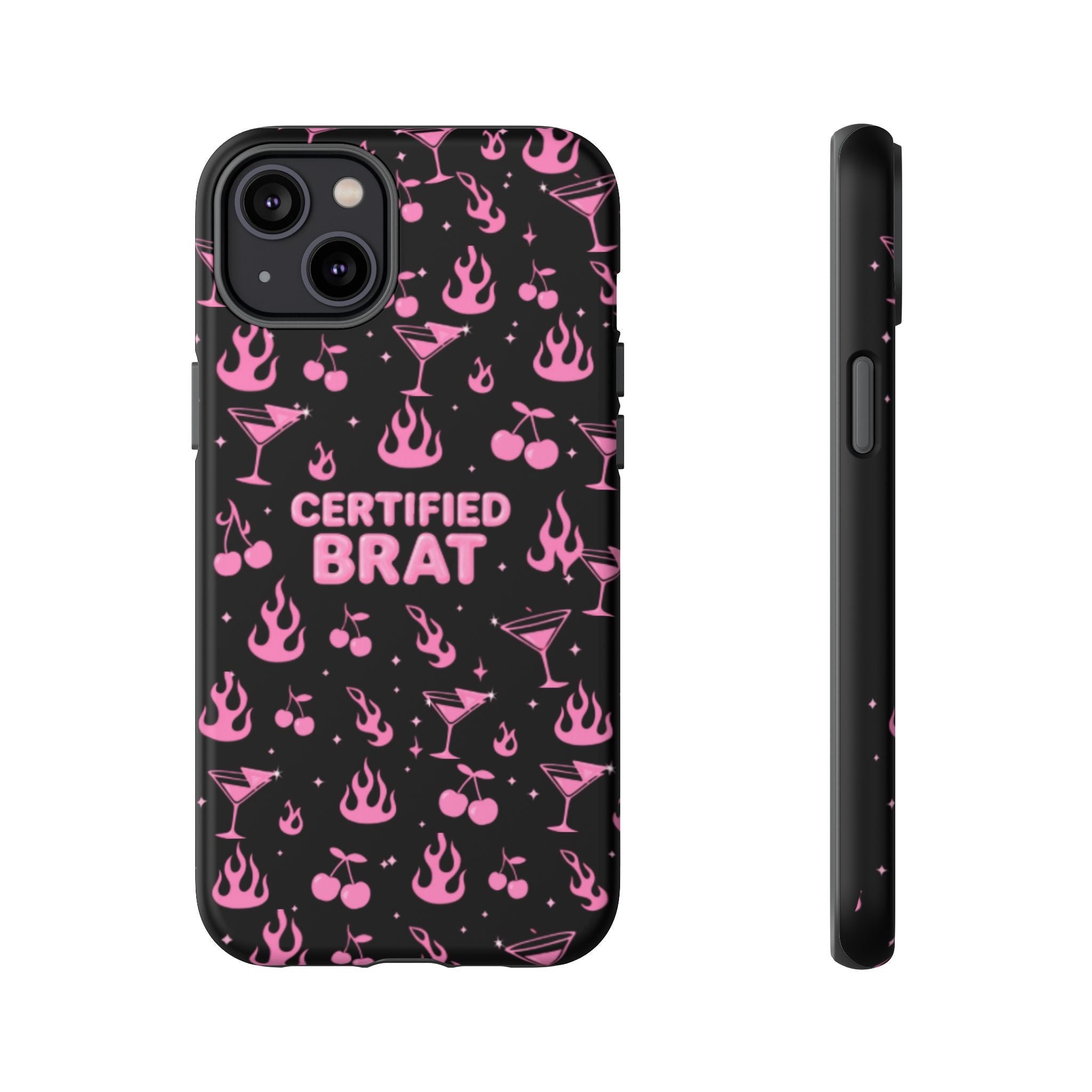 Black Certified Brat Pink Pattern Phone Case