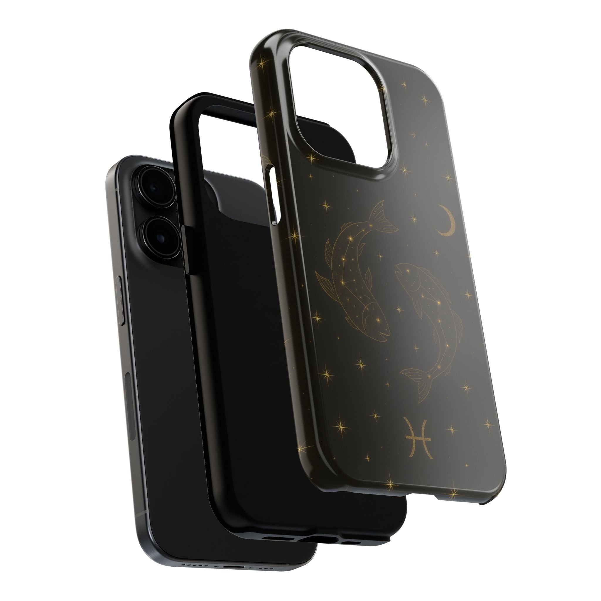 Pisces Zodiac Tough Phone Case — Gold Koi Constellation Design