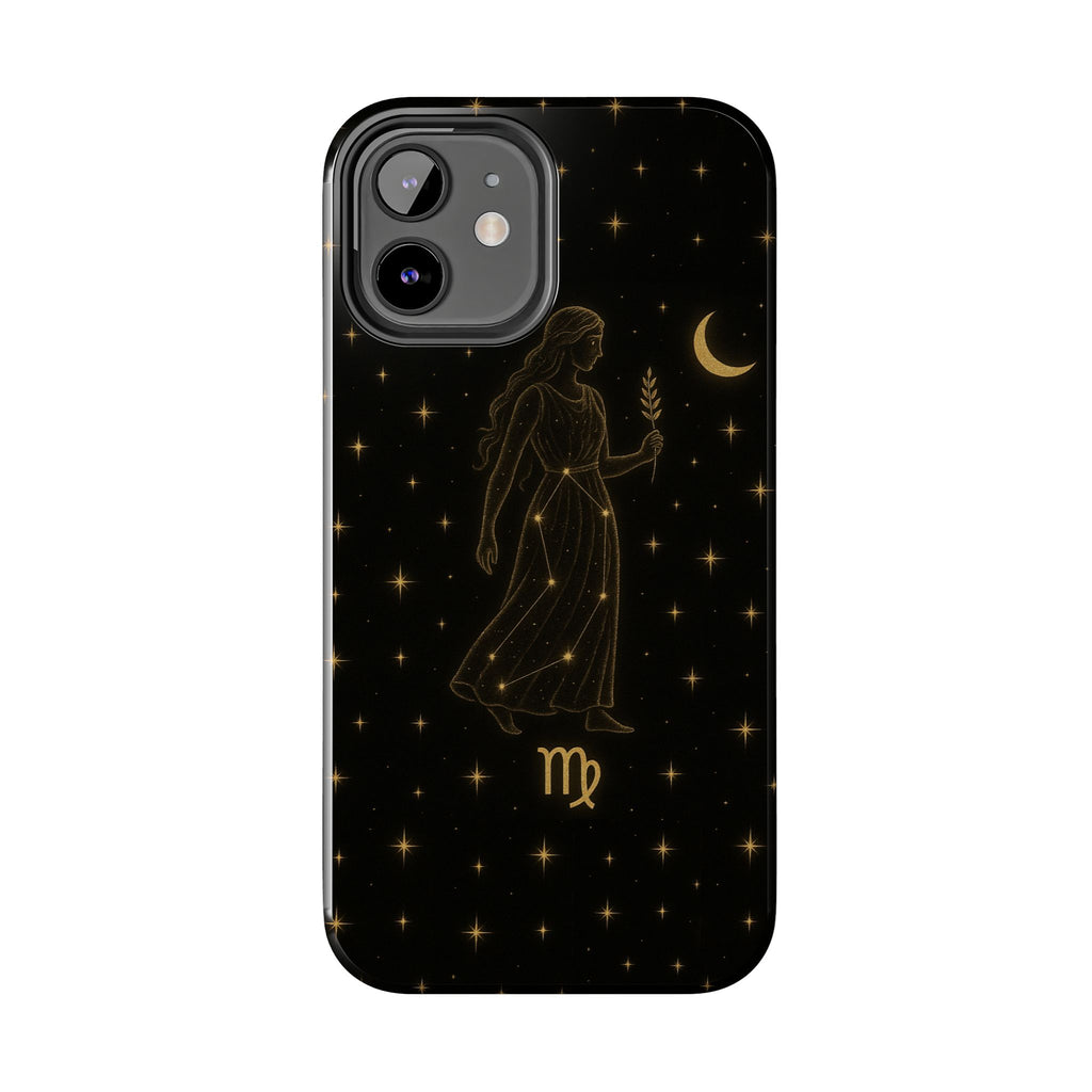 Virgo Tough Phone Case — Gold Constellation Zodiac Design