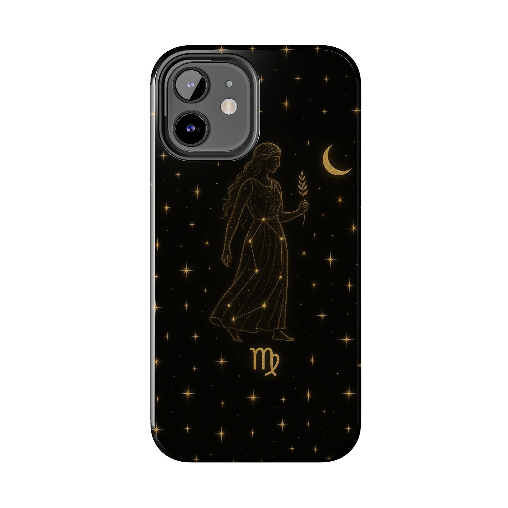 Virgo Tough Phone Case — Gold Constellation Zodiac Design
