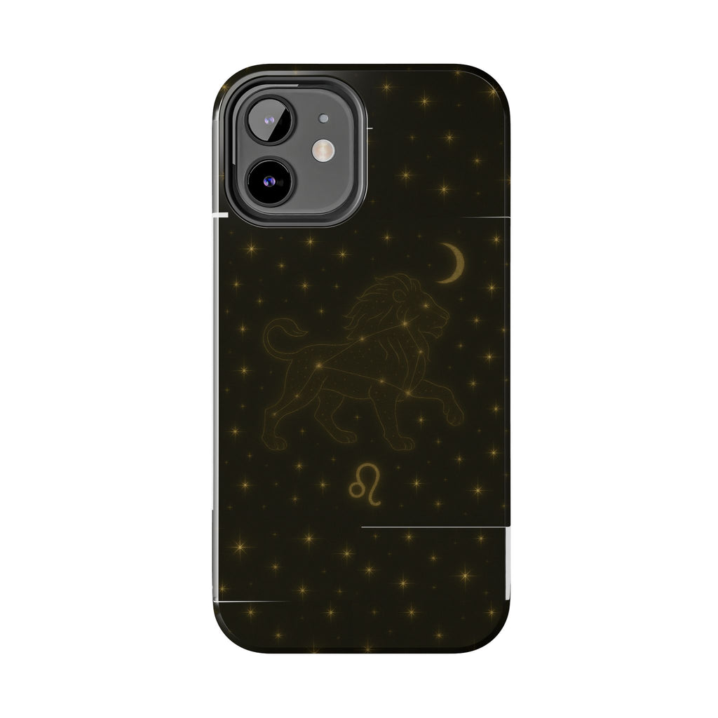 Leo Constellation Tough Phone Case — Zodiac Lion Design with Moon & Stars