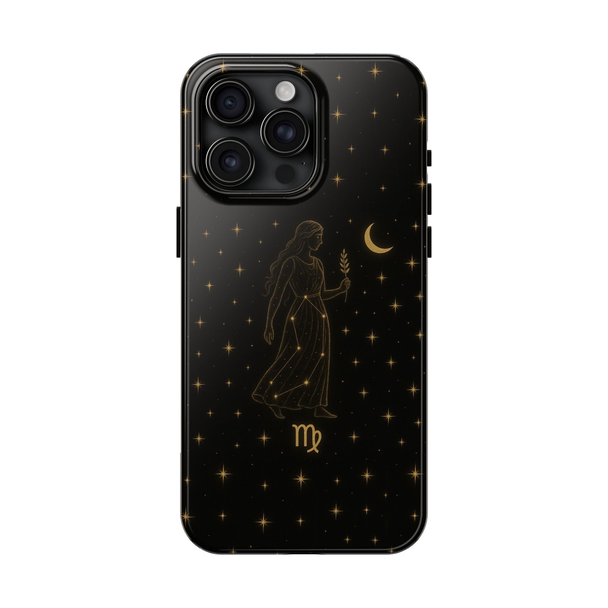 Virgo Tough Phone Case — Gold Constellation Zodiac Design