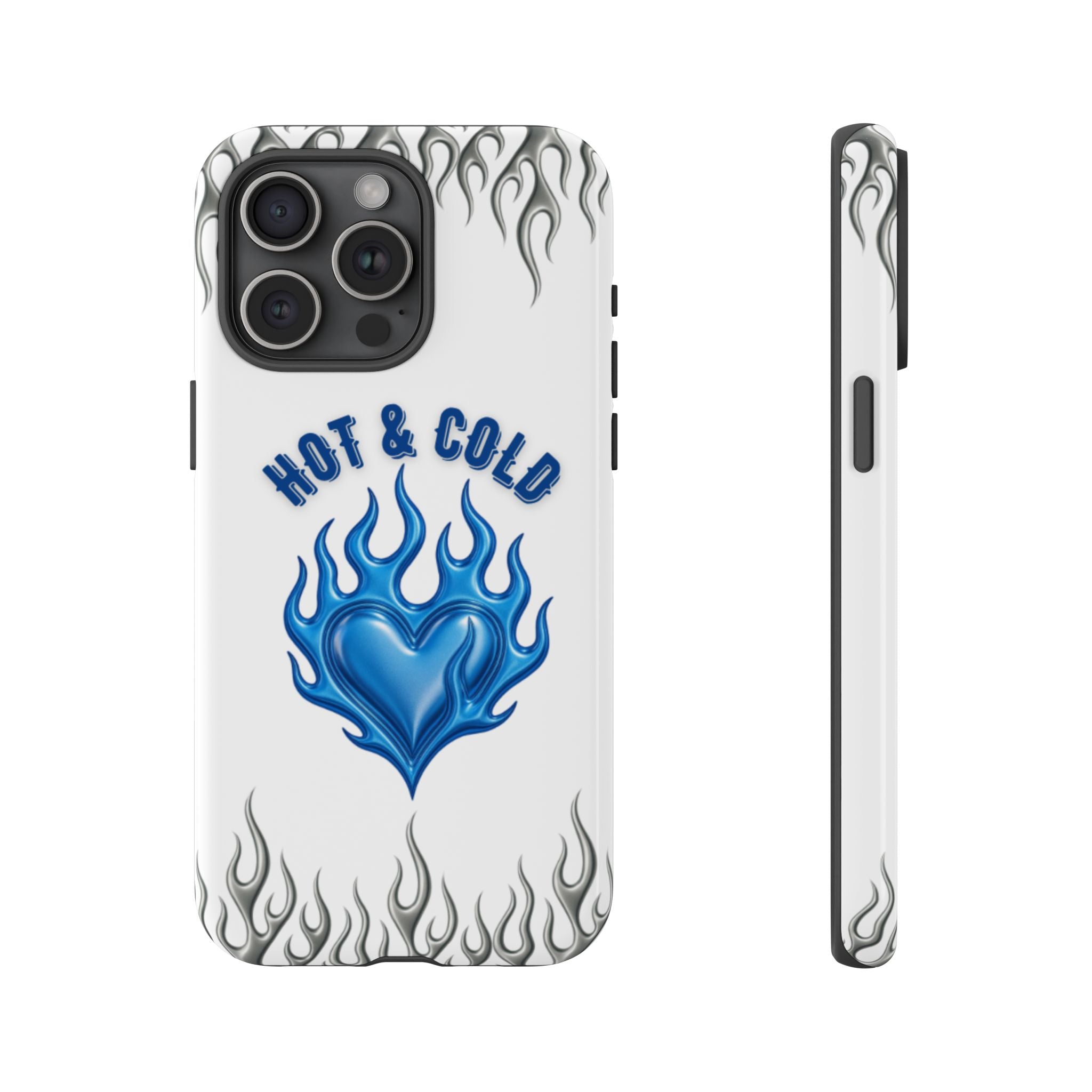 Hot & Cold Blue Flame Heart Phone Case