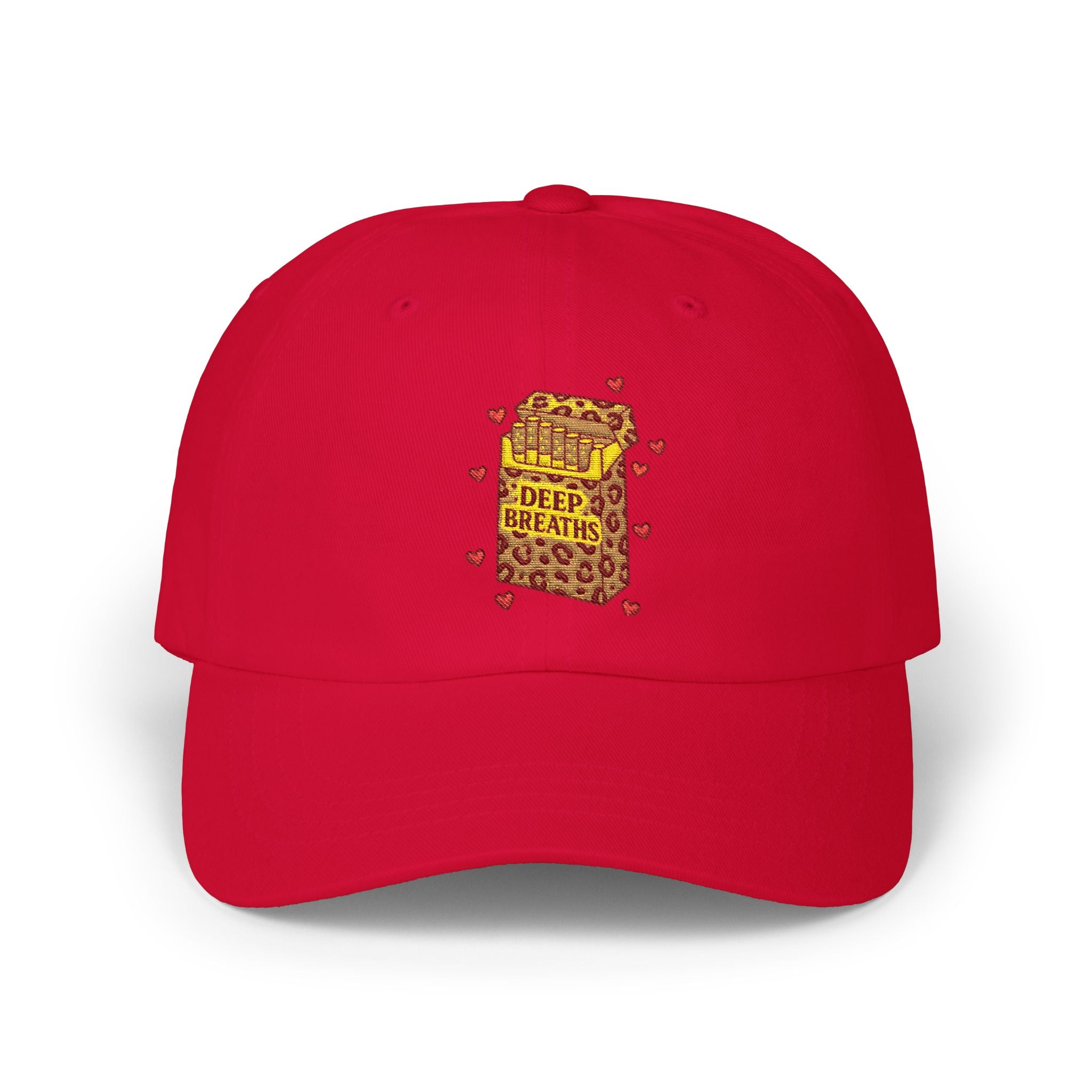 'Deep Breaths Leopard Cigarettes Graphic Dad Cap