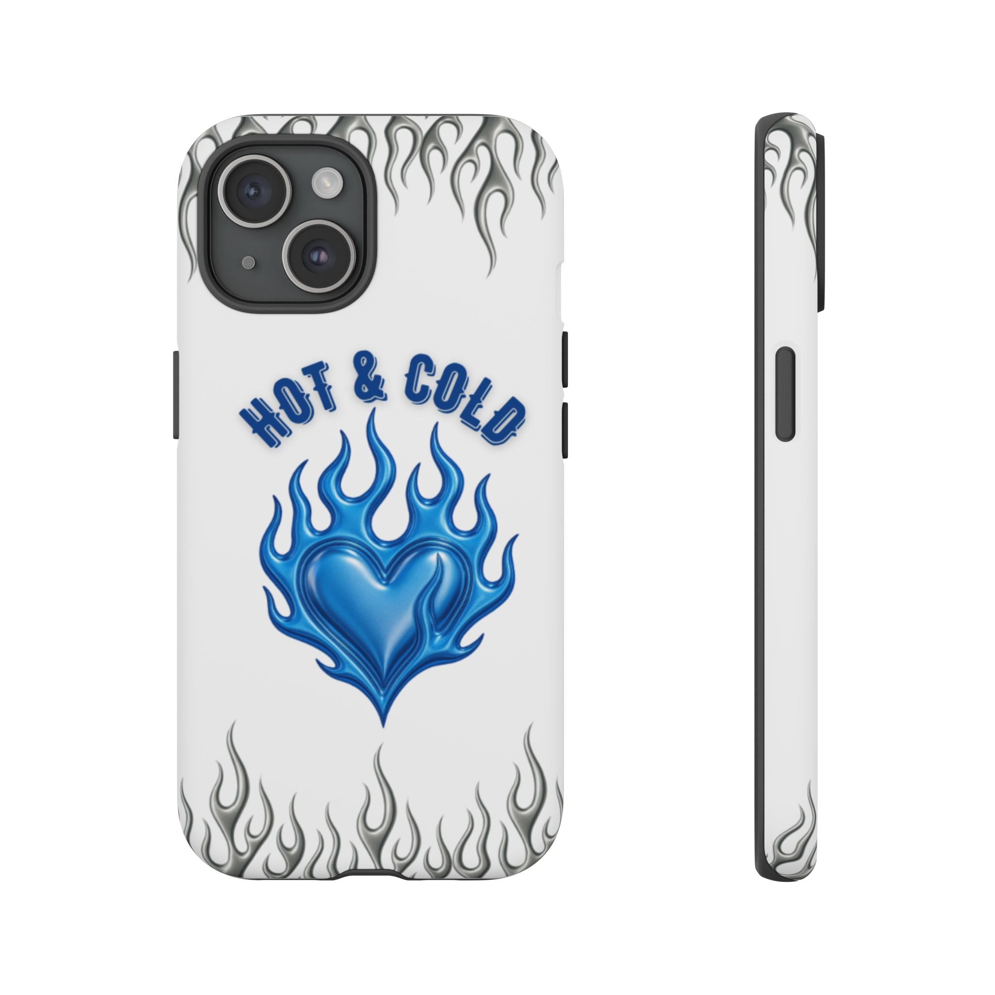 Hot & Cold Blue Flame Heart Phone Case