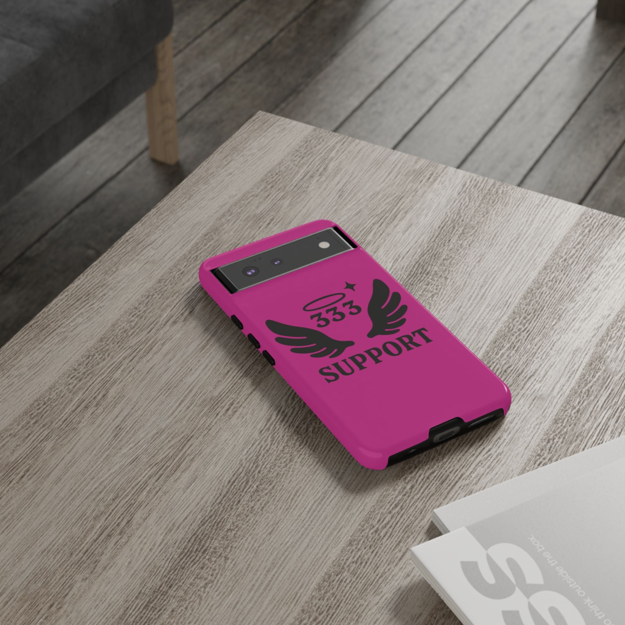 Black & Pink 333 Support Phone Case