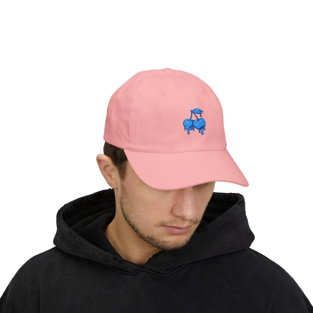 Drippy Blue Cherries Ball Cap Embroidered