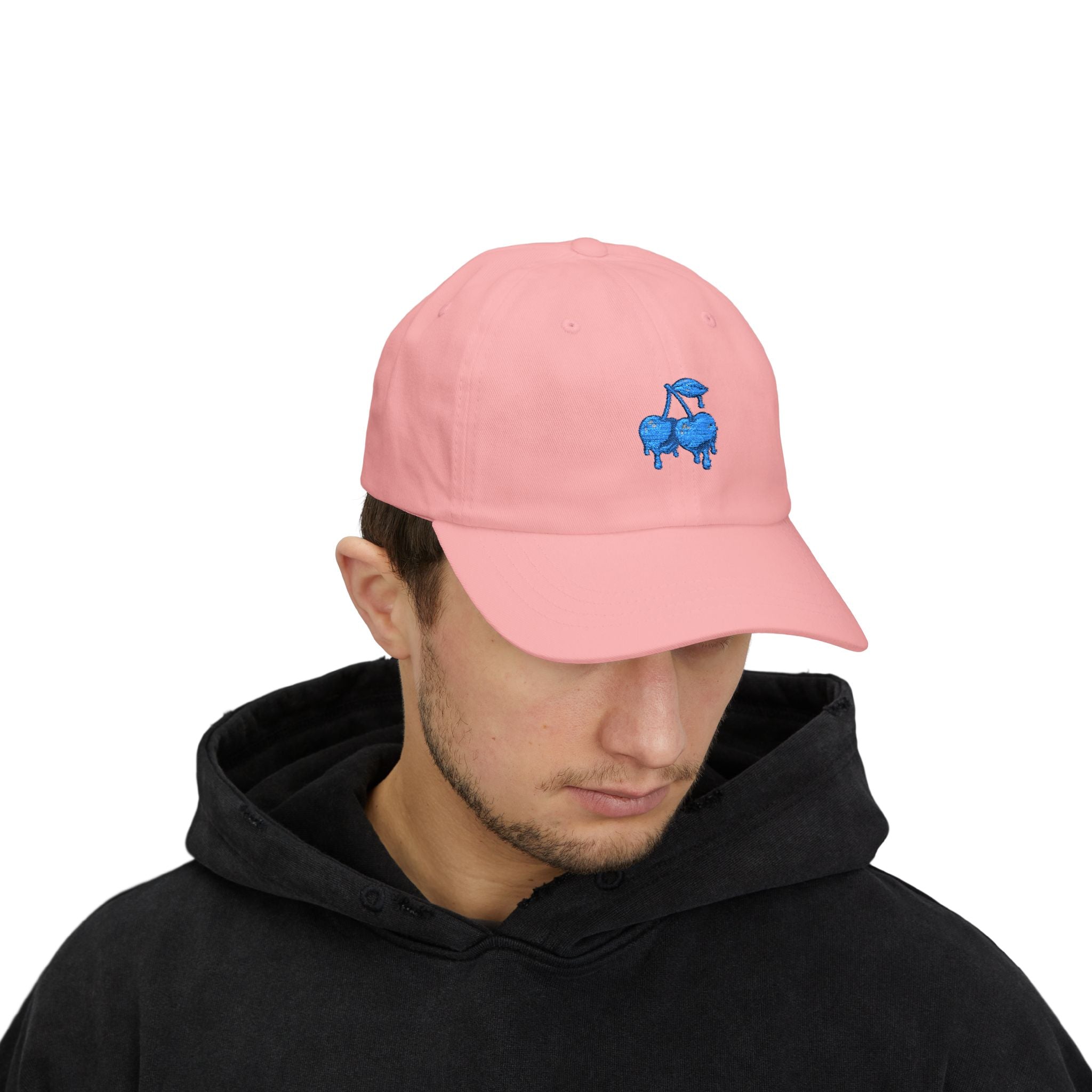 Drippy Blue Cherries Ball Cap Embroidered