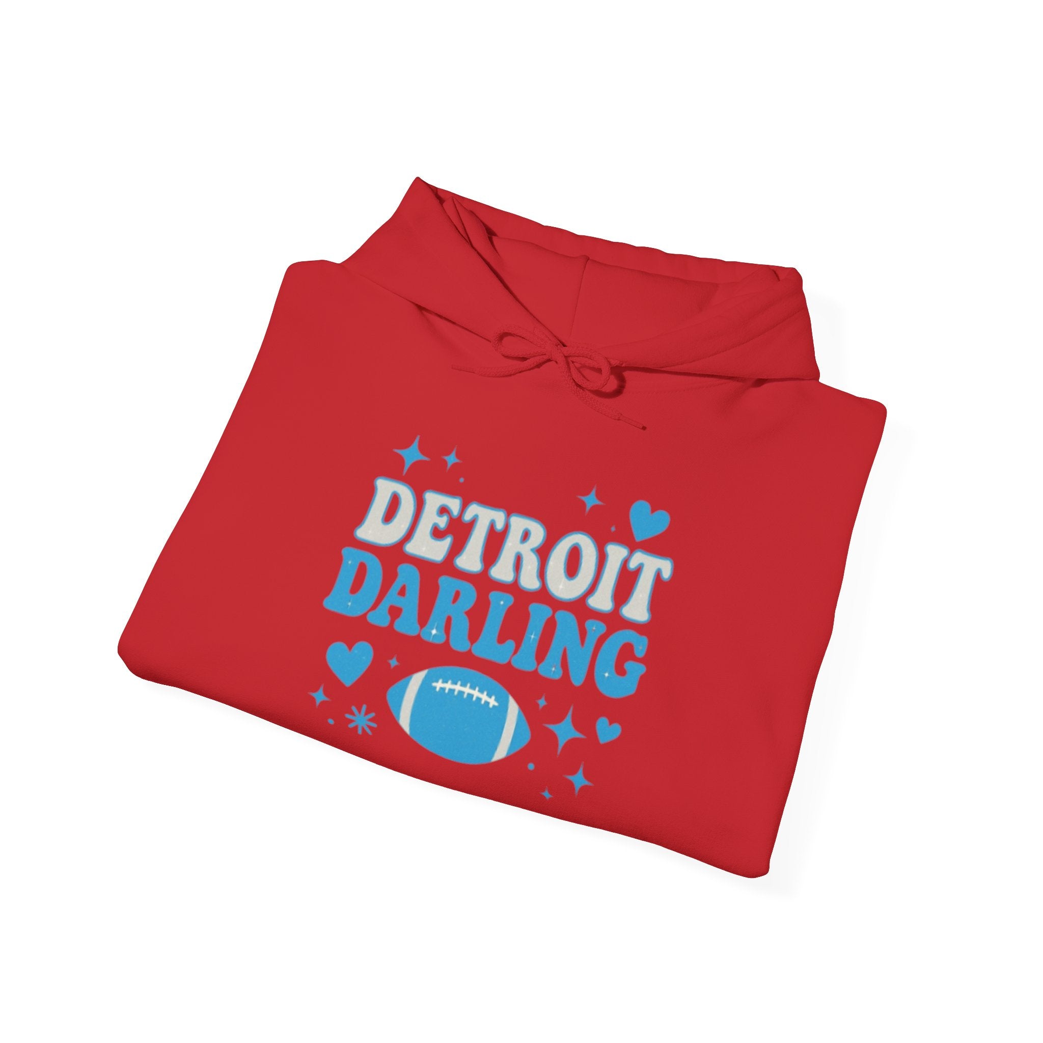 Detroit Darling Hoodie — Cute Blue Football Girlie Fan Pullover