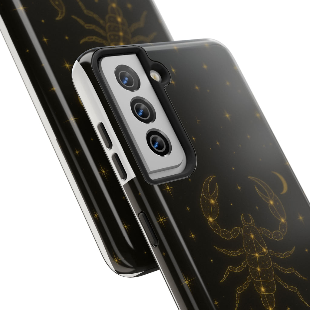 Scorpio Constellation Tough Phone Case — Black & Gold Zodiac Protection
