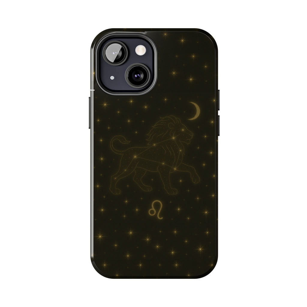 Leo Constellation Tough Phone Case — Zodiac Lion Design with Moon & Stars