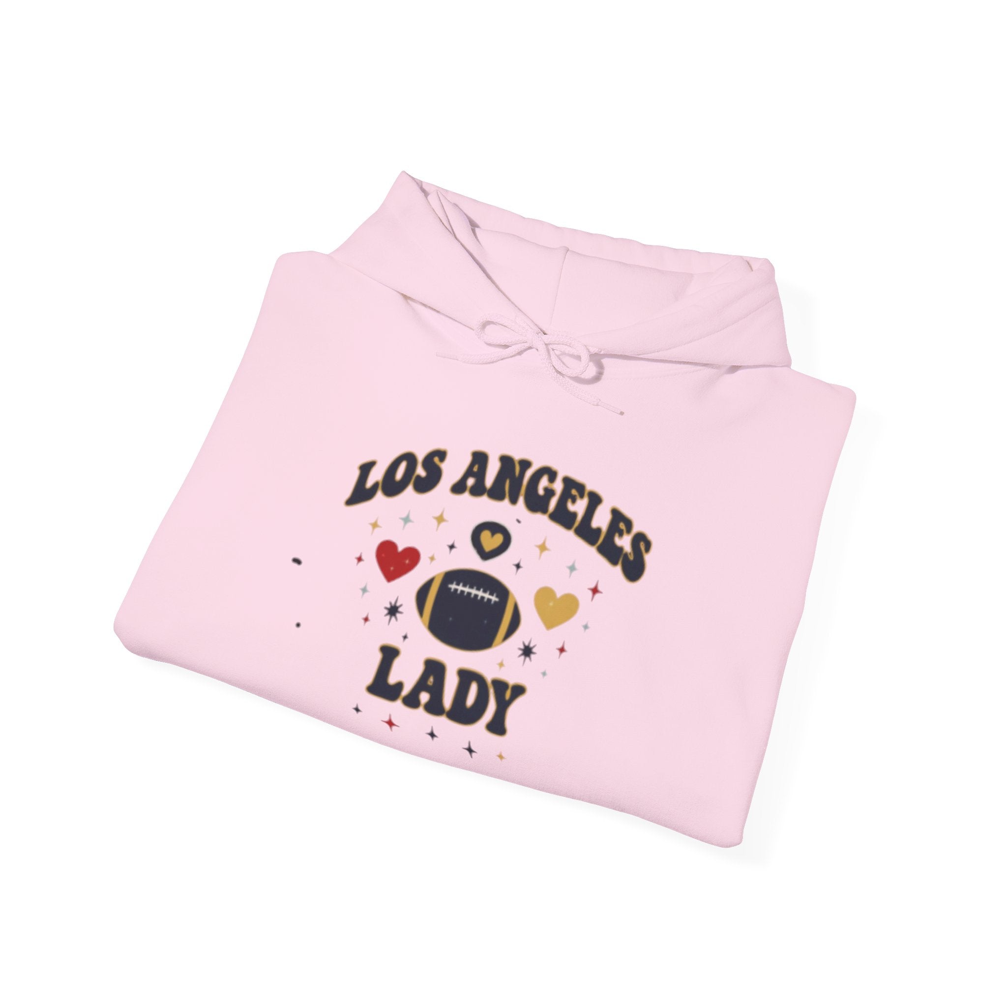 Los Angeles Lady Hoodie – Cute Heart & FootballGraphic Pullover