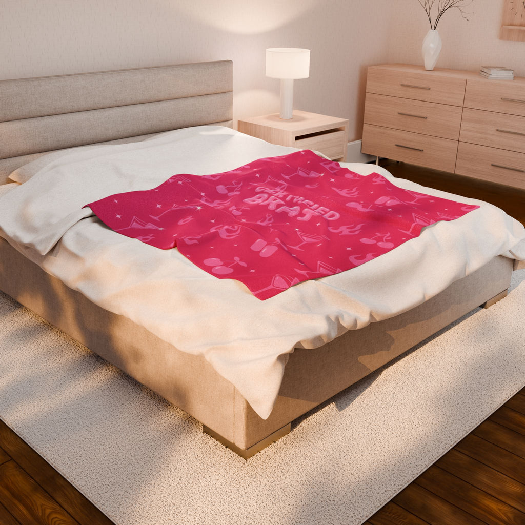 Certified Brat Pink Velveteen Plush Blanket
