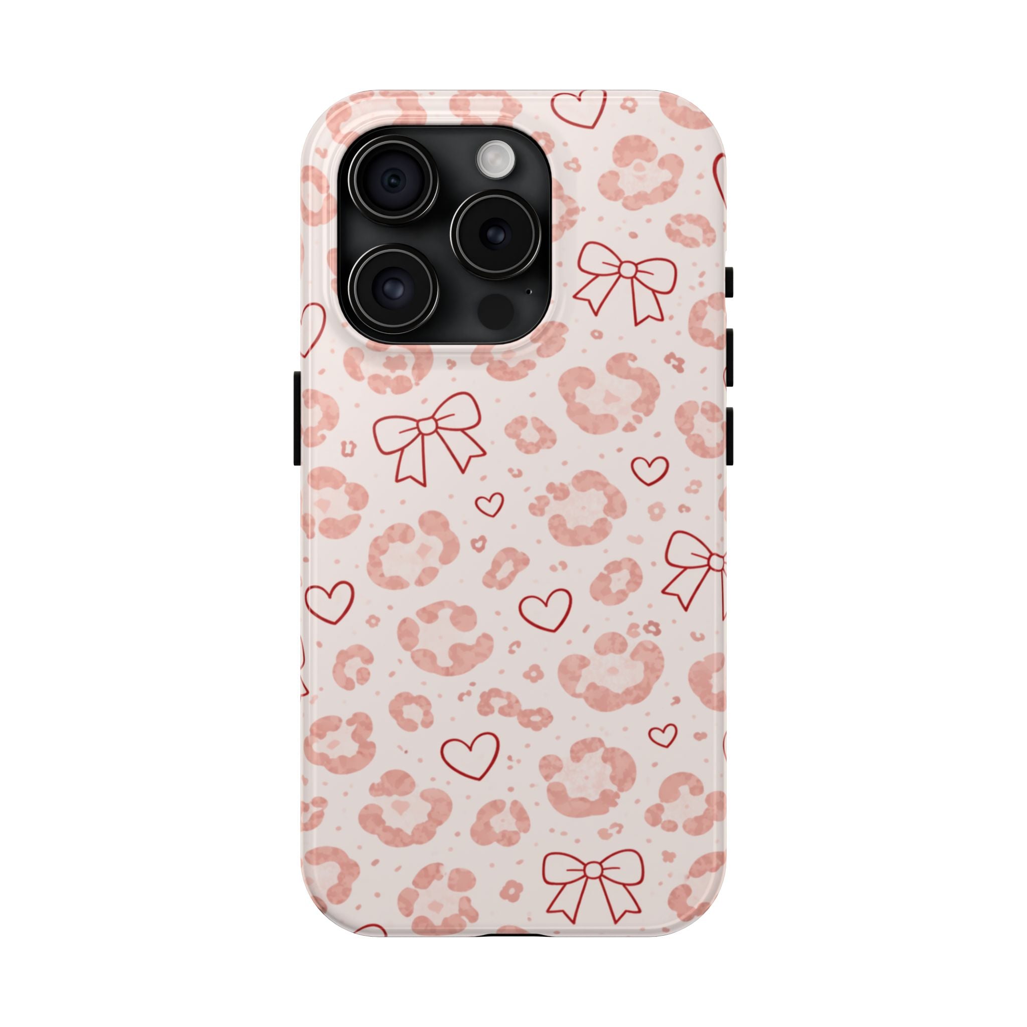 Pink Leopard, Hearts & Bows Phone Case