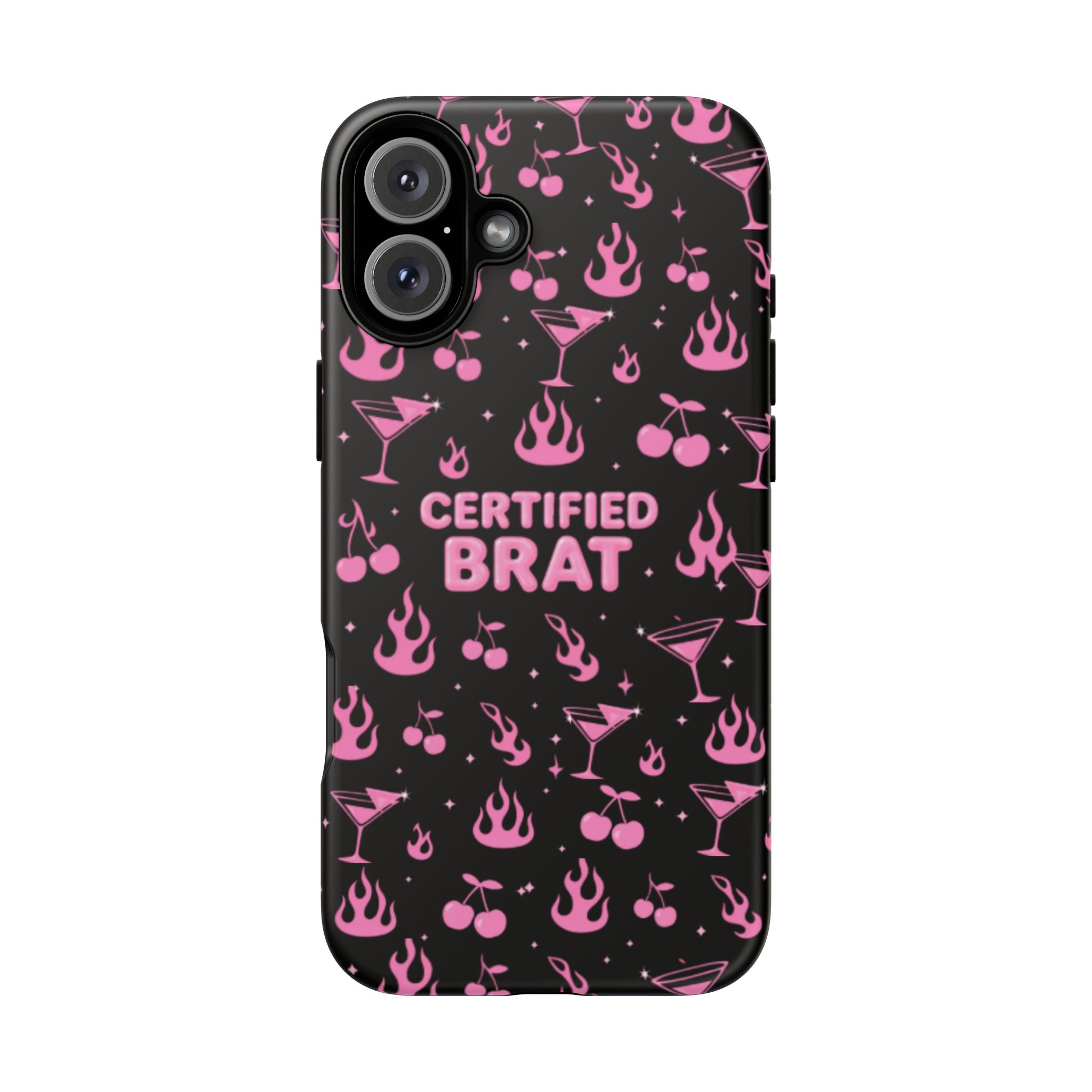Black Certified Brat Pink Pattern Phone Case
