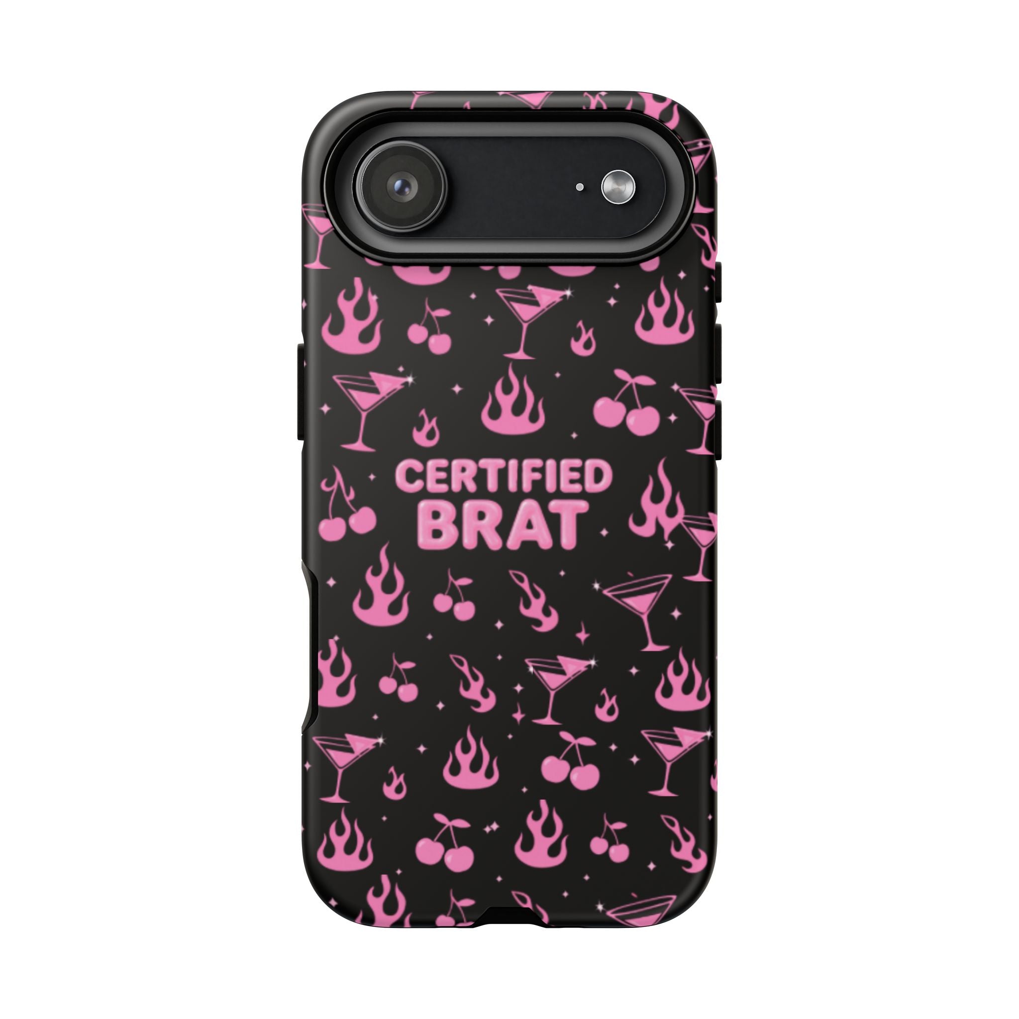 Black Certified Brat Pink Pattern Phone Case