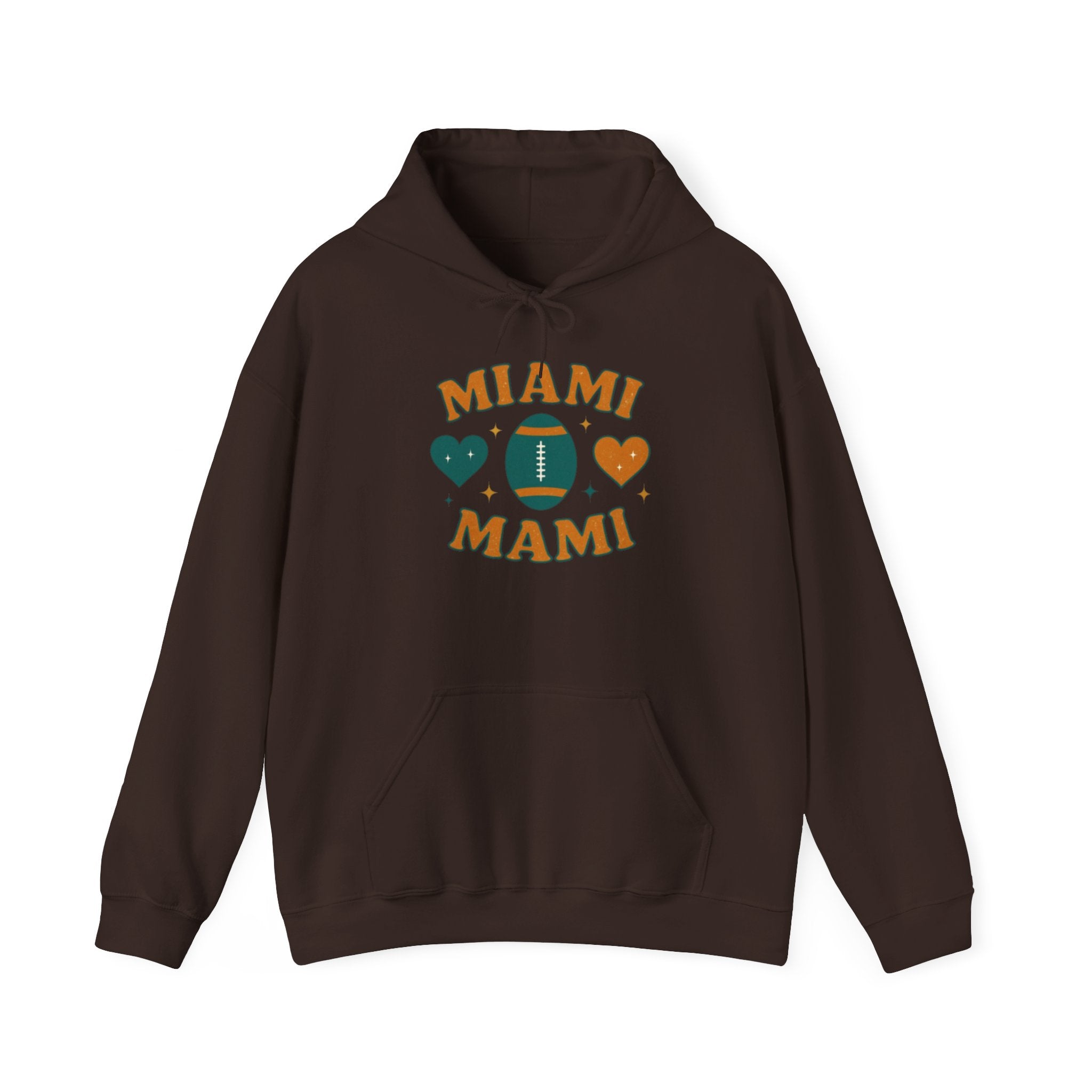 Miami Mami Football Hoodie — Retro Heart Game Day Sweatshirt