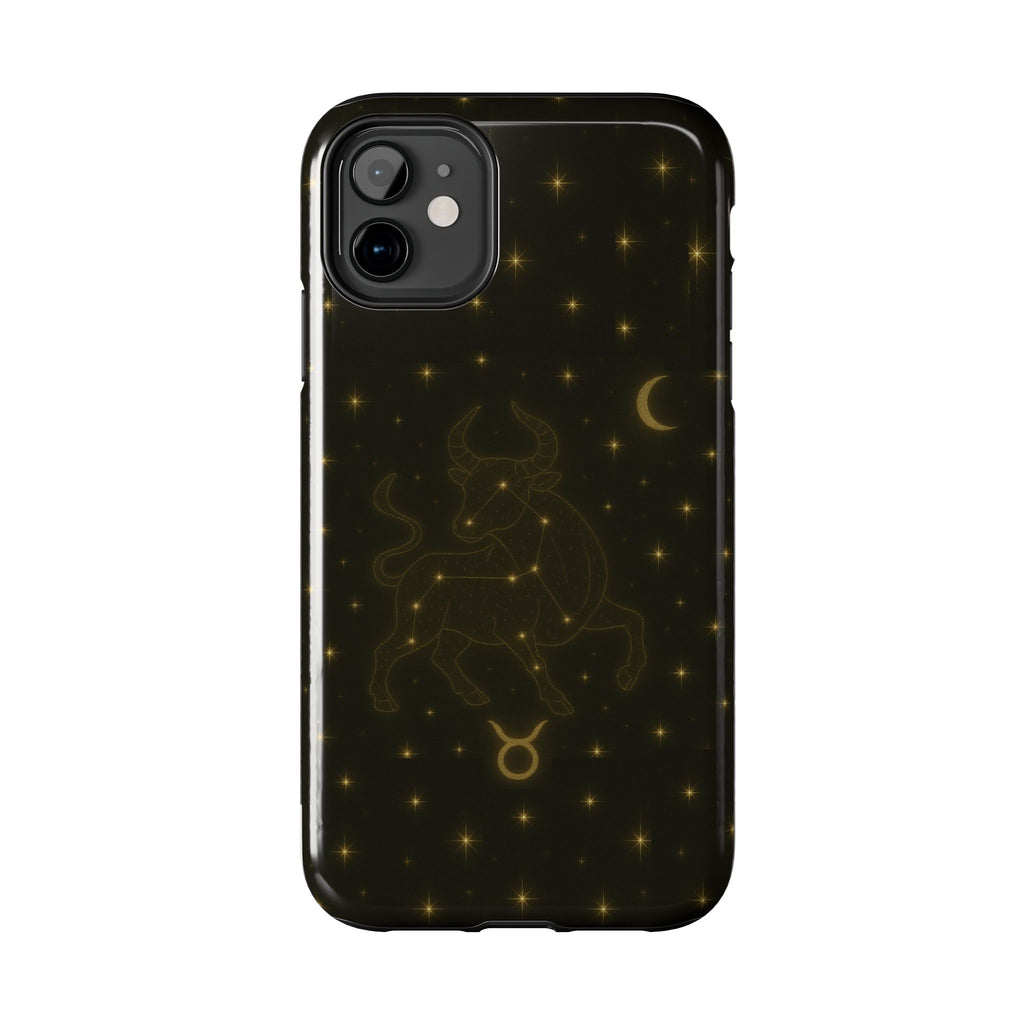 Taurus Constellation Tough Phone Case — Gold Zodiac Bull Phone Case