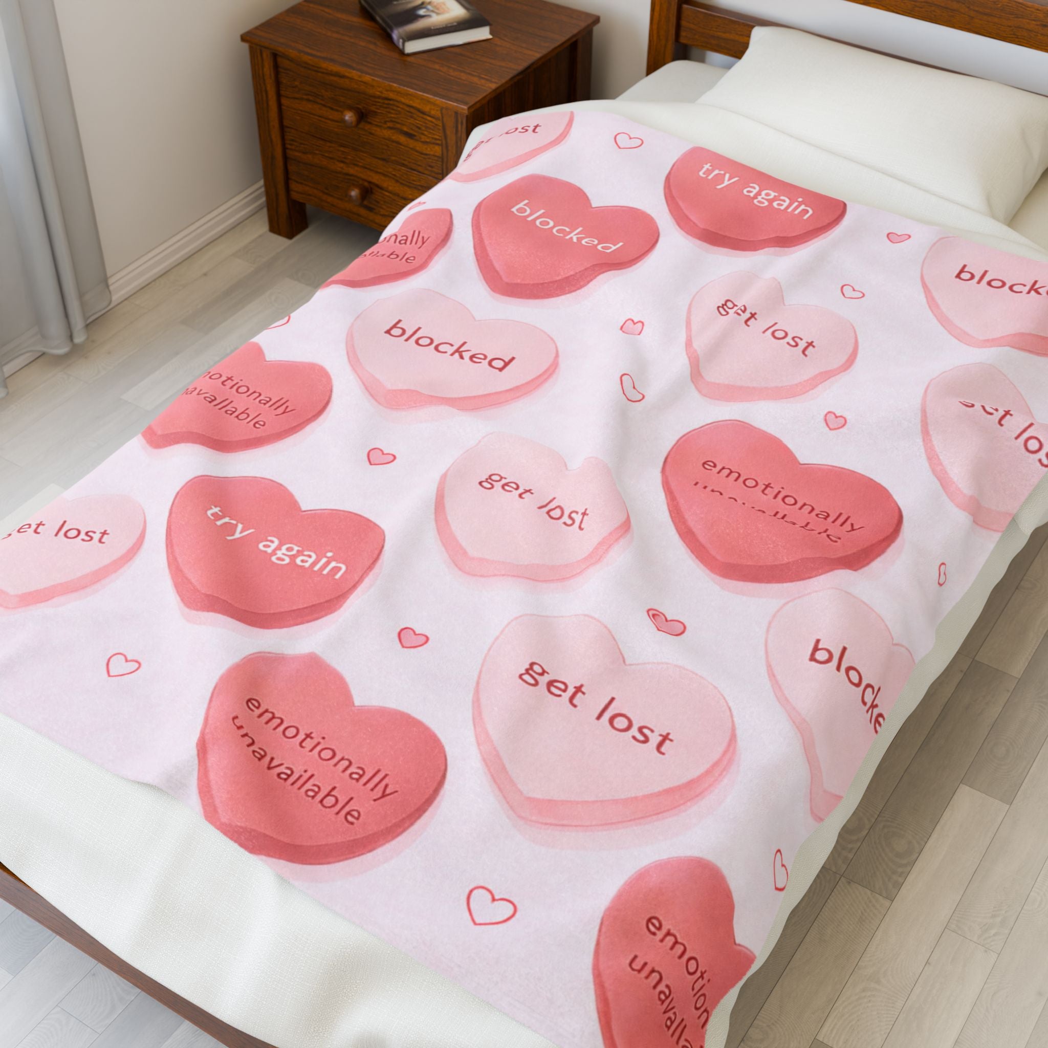 Candy Hearts Plush Blanket