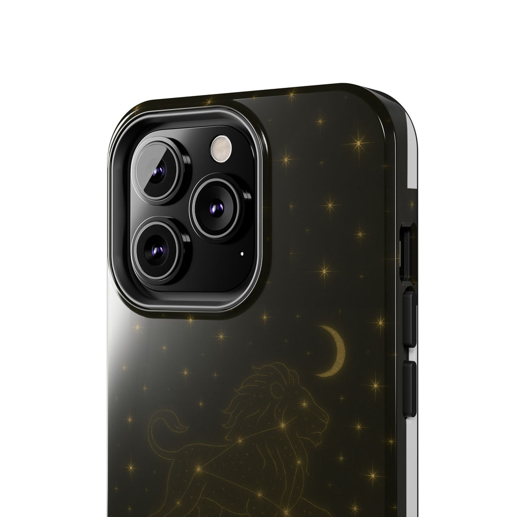 Leo Constellation Tough Phone Case — Zodiac Lion Design with Moon & Stars