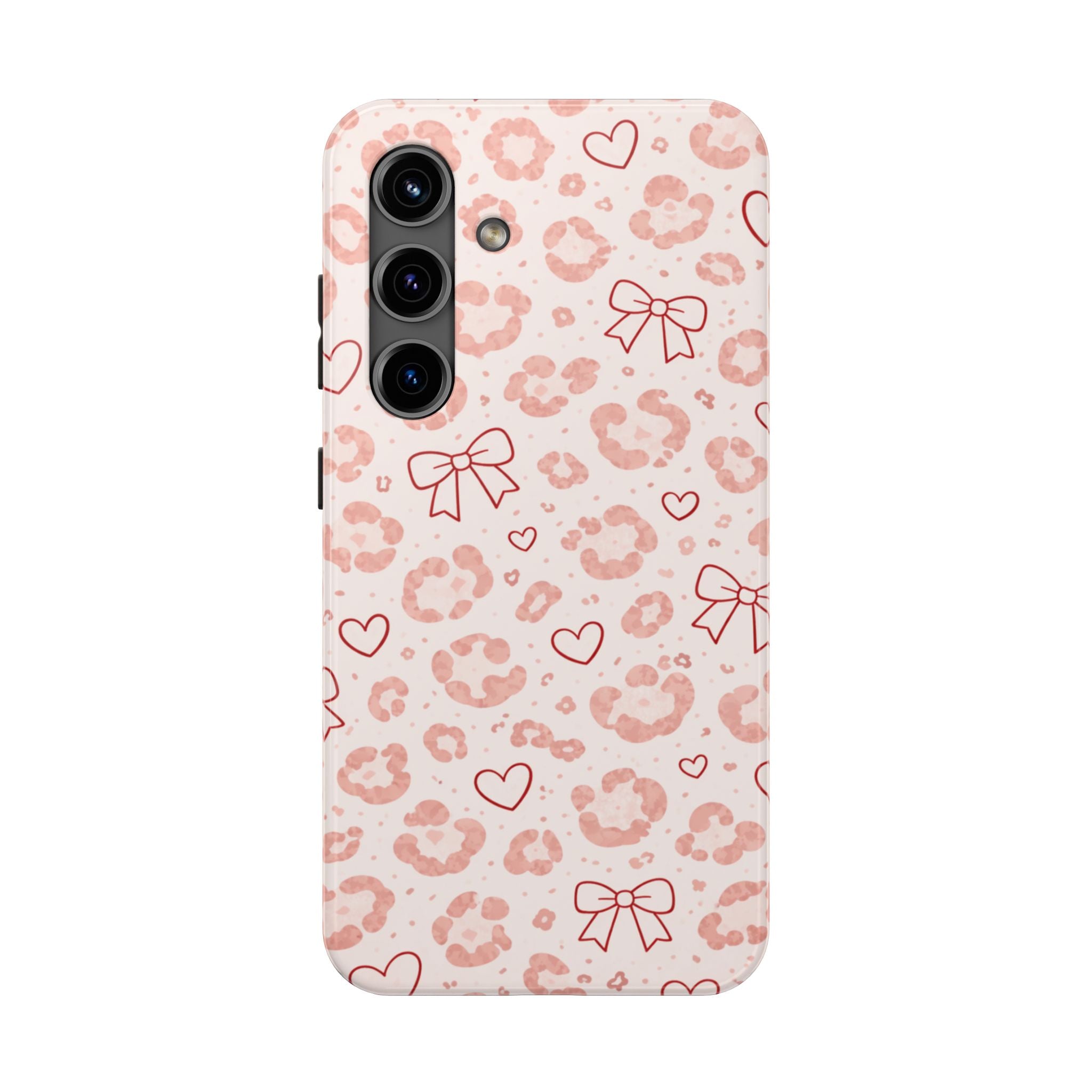 Pink Leopard, Hearts & Bows Phone Case