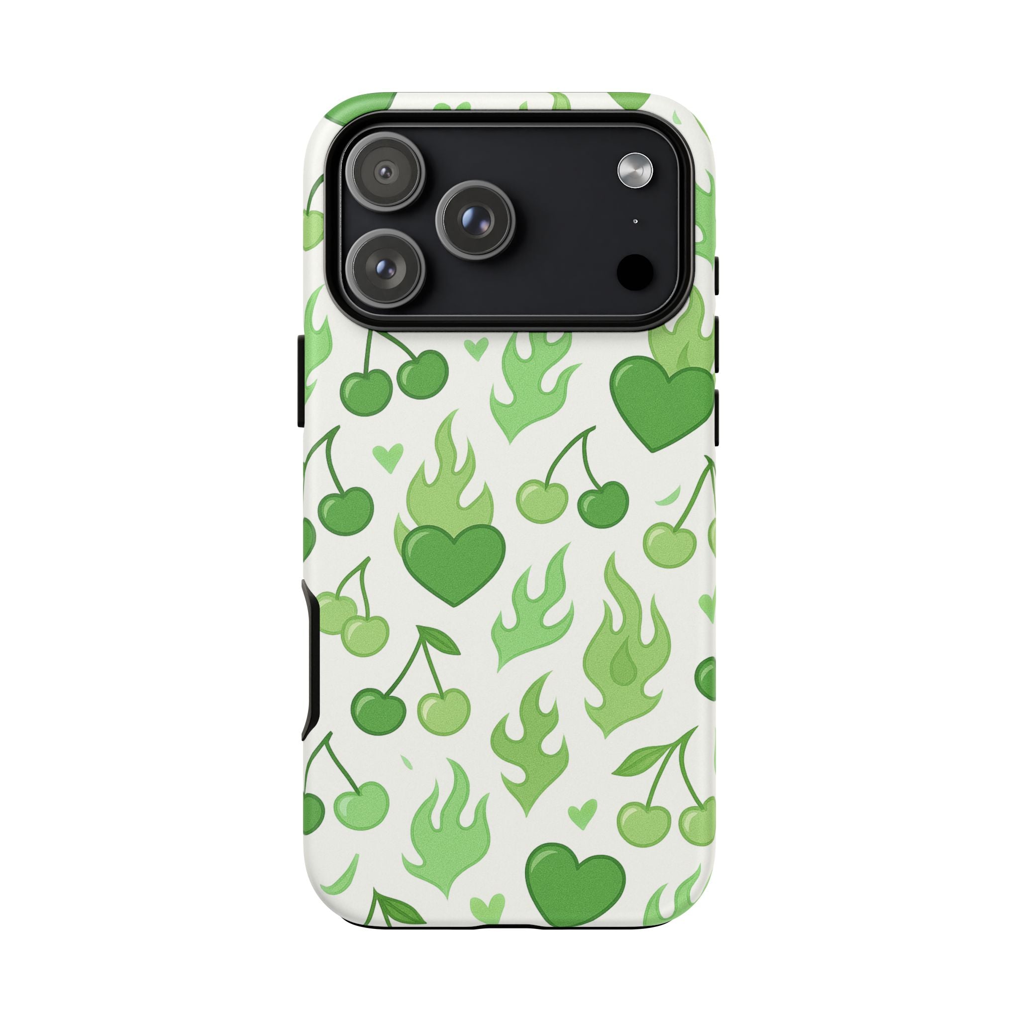Green Flame Hearts Phone Case