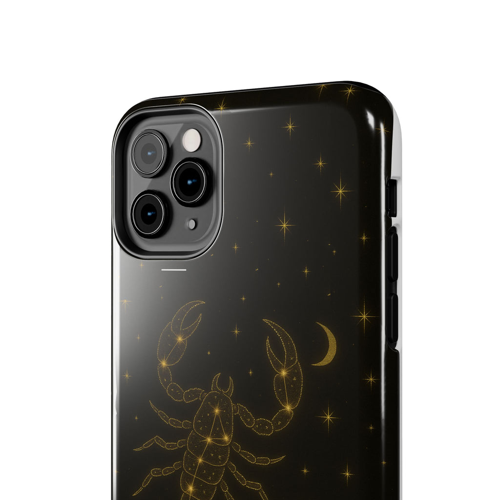 Scorpio Constellation Tough Phone Case — Black & Gold Zodiac Protection