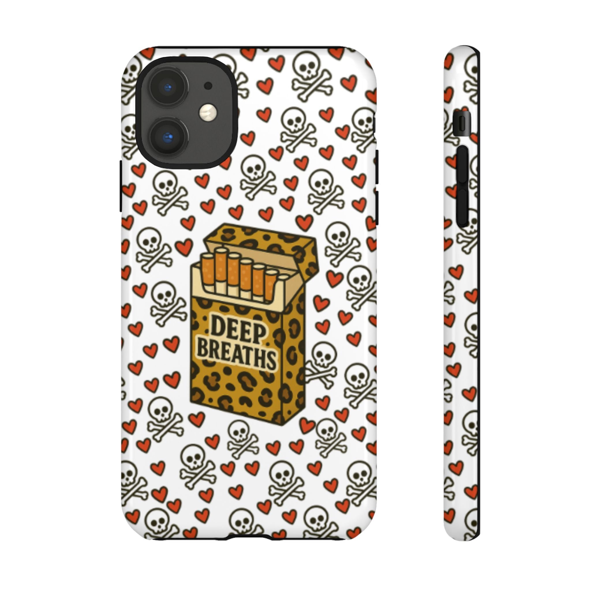 'Deep Breaths' Cigs & Skulls Phone Case