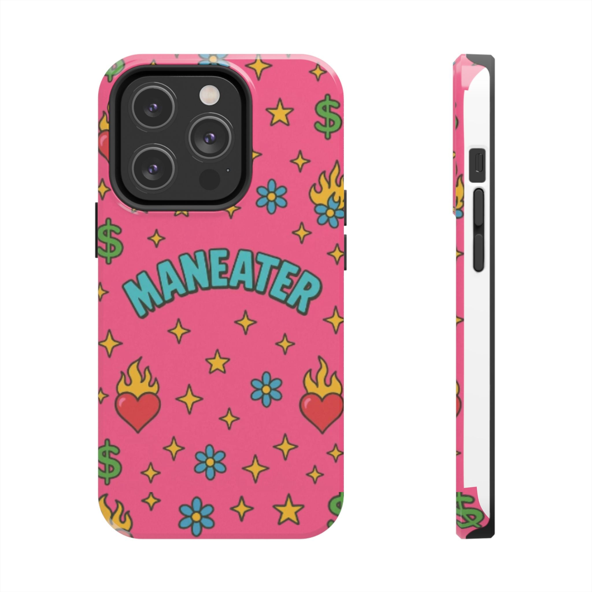 Maneater Flaming Heart Pink Phone Case