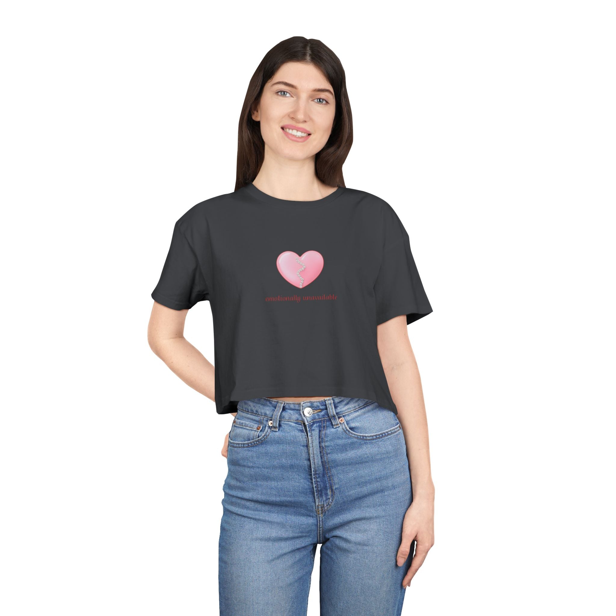 "Emotionally unavailable" Cropped Tee