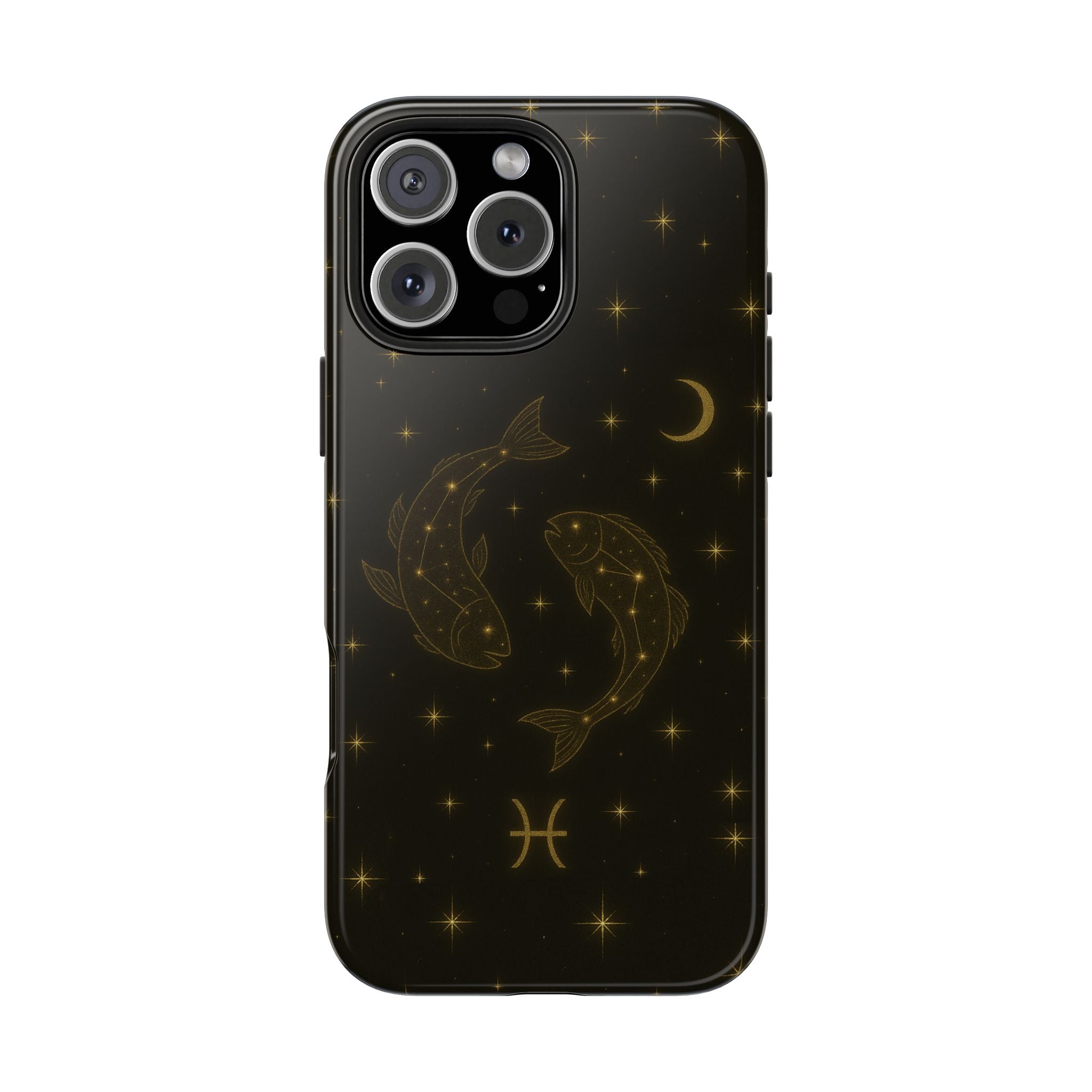 Pisces Zodiac Tough Phone Case — Gold Koi Constellation Design