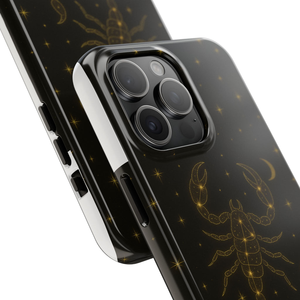Scorpio Constellation Tough Phone Case — Black & Gold Zodiac Protection