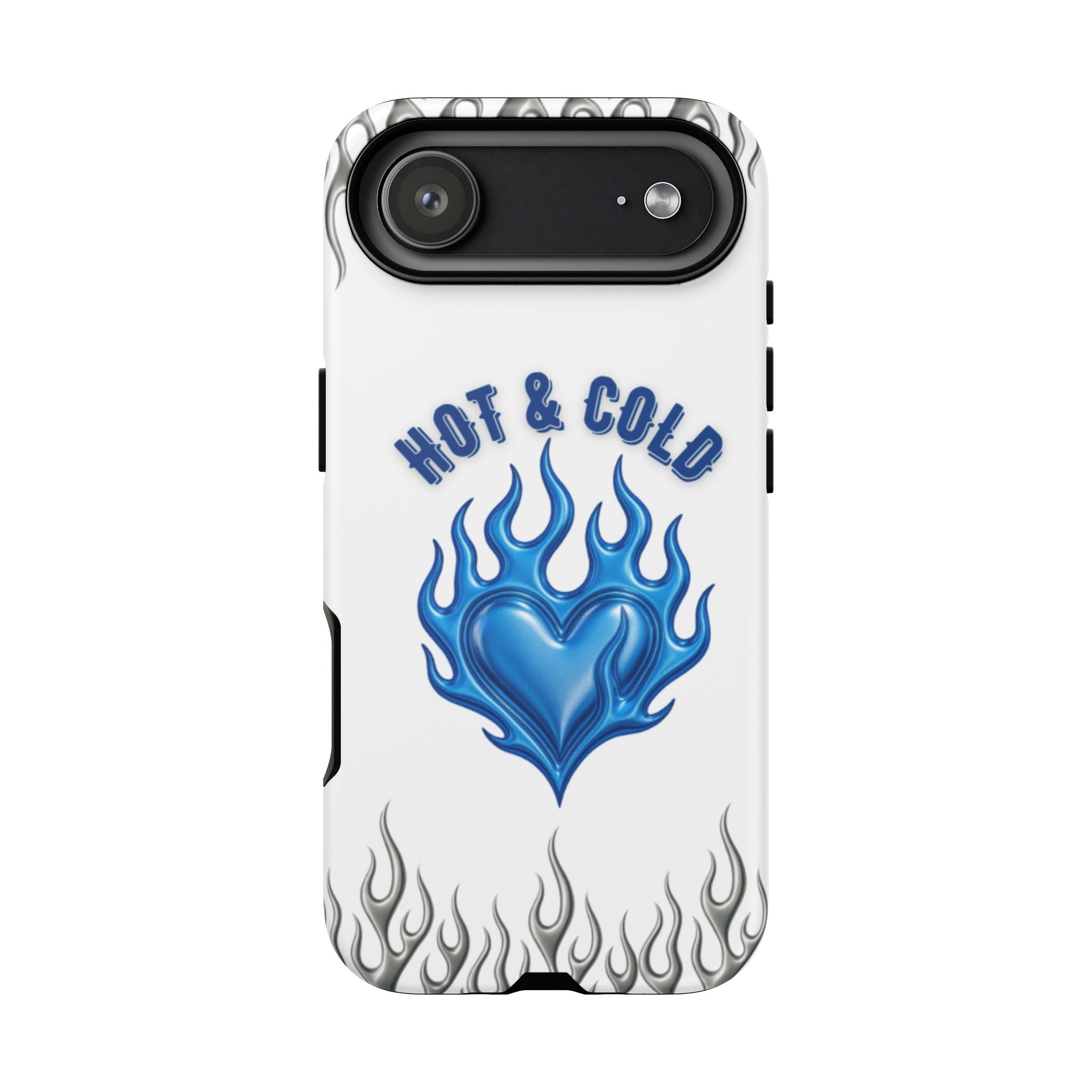 Hot & Cold Blue Flame Heart Phone Case