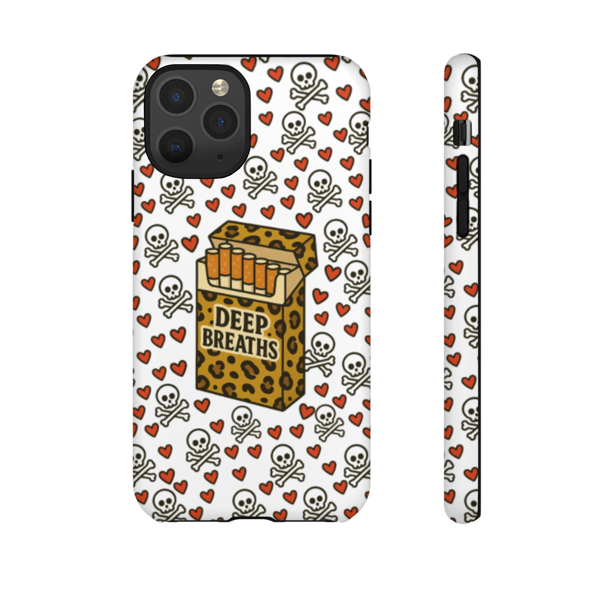 'Deep Breaths' Cigs & Skulls Phone Case