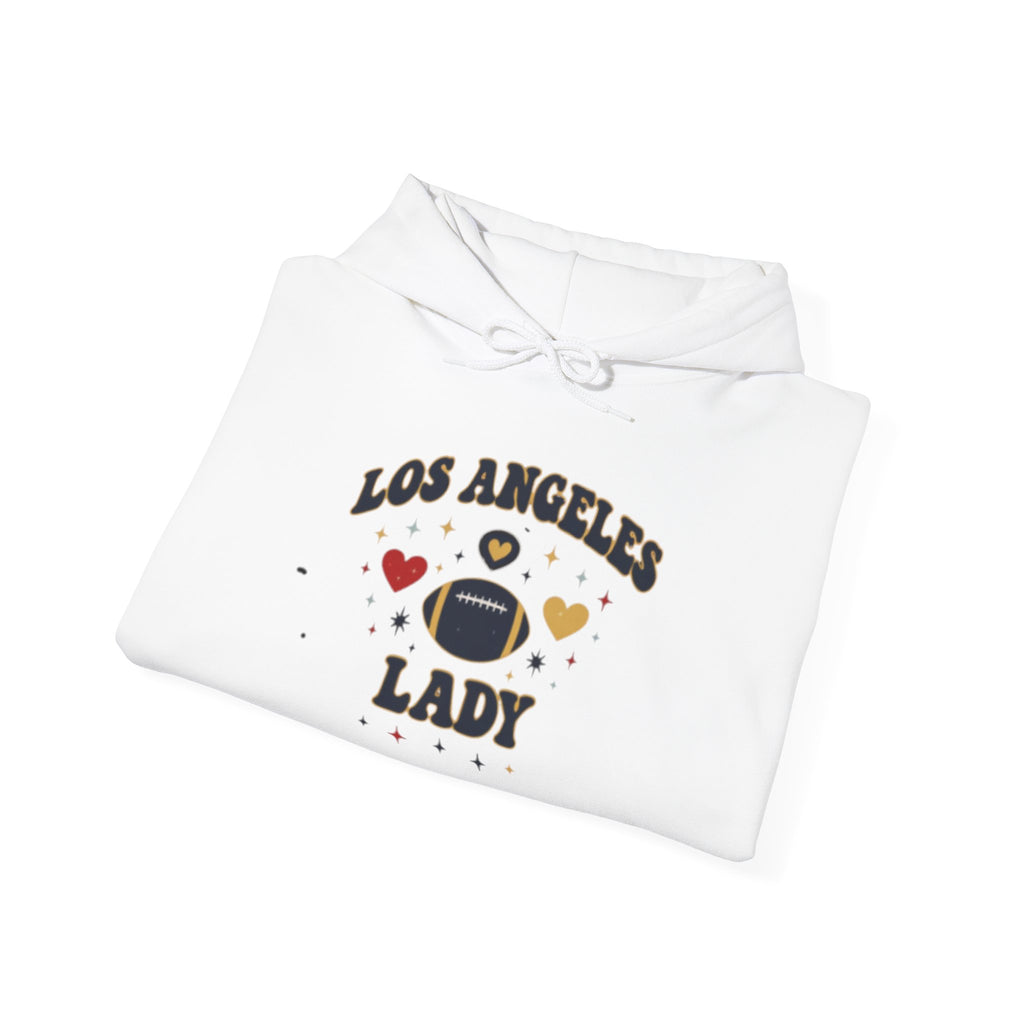 Los Angeles Lady Hoodie – Cute Heart & FootballGraphic Pullover