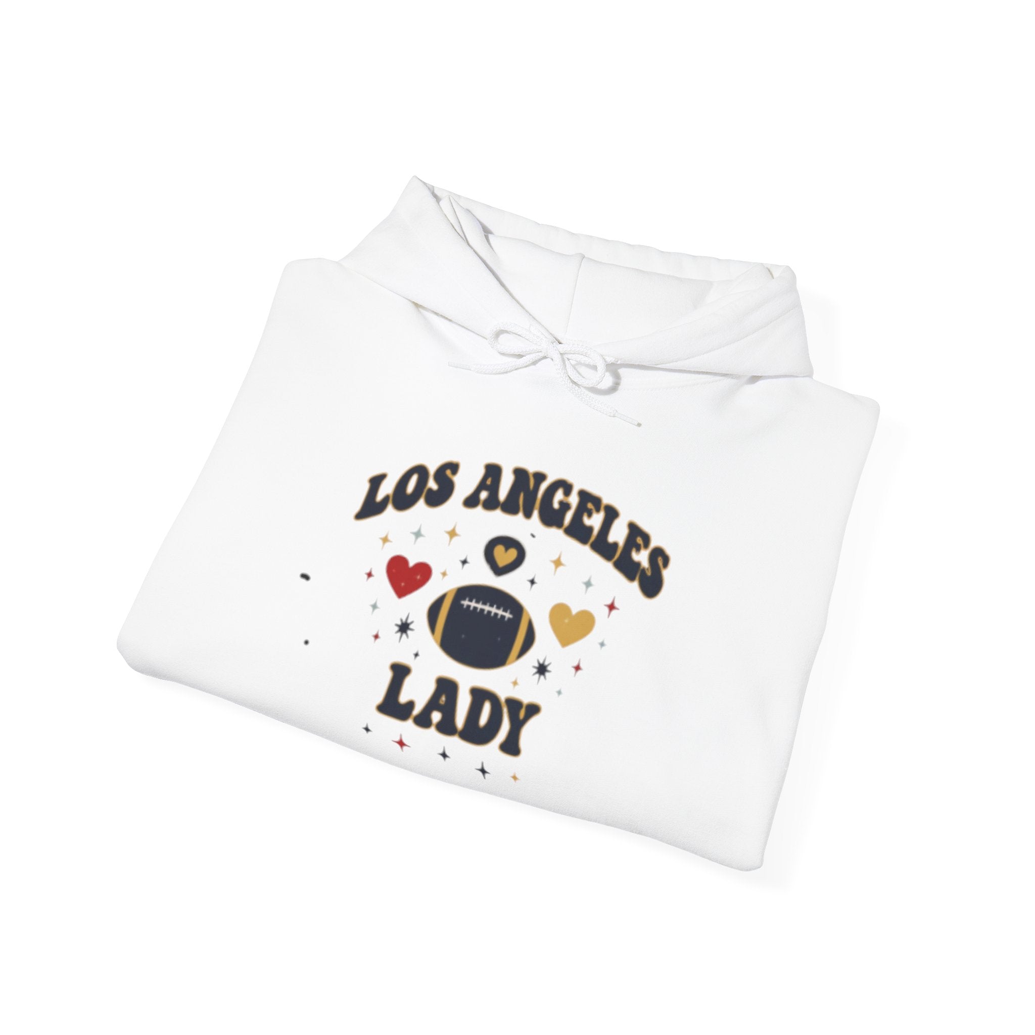 Los Angeles Lady Hoodie – Cute Heart & FootballGraphic Pullover