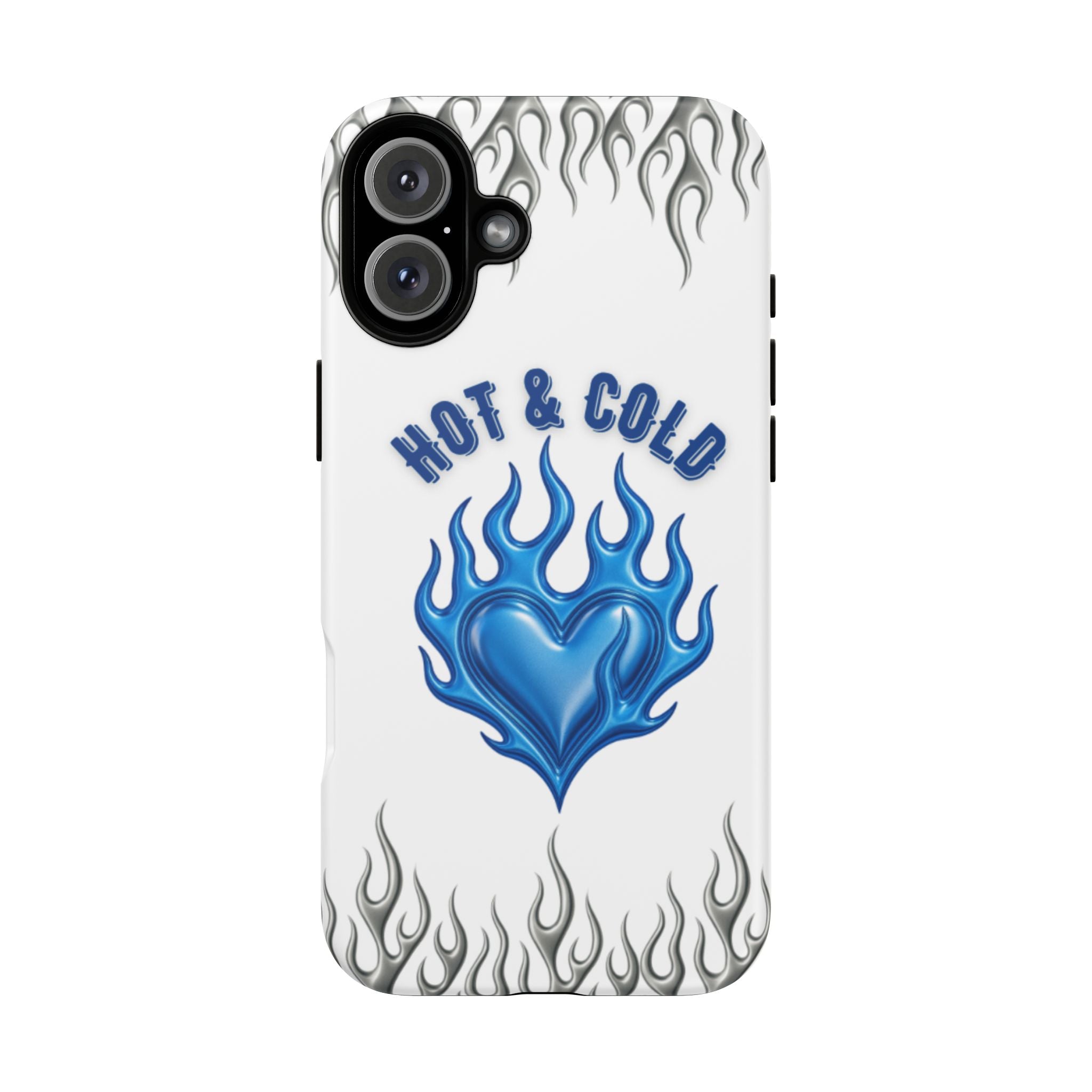 Hot & Cold Blue Flame Heart Phone Case