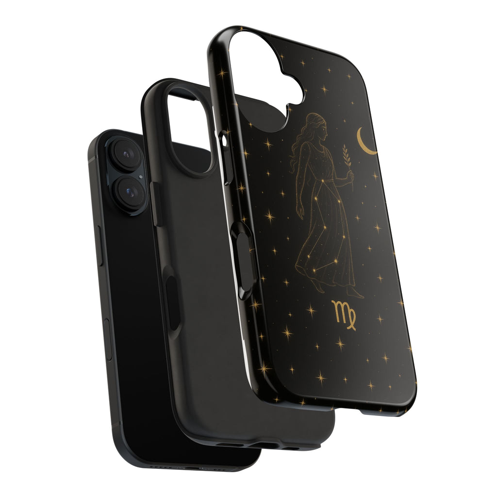 Virgo Tough Phone Case — Gold Constellation Zodiac Design