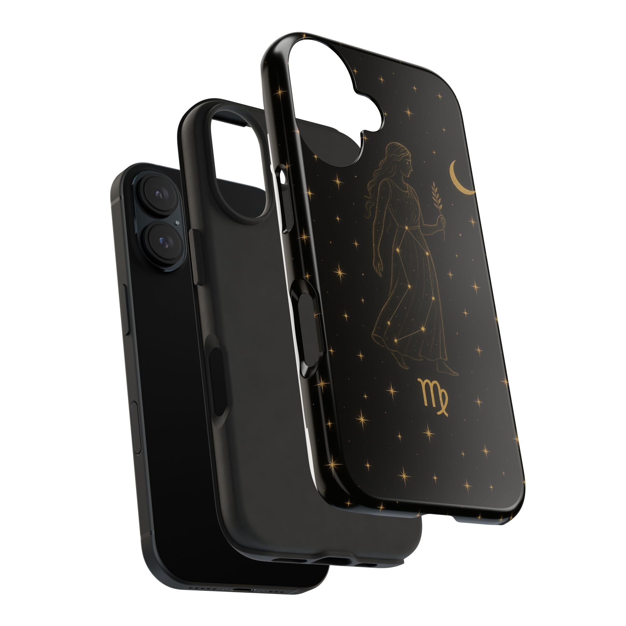Virgo Tough Phone Case — Gold Constellation Zodiac Design
