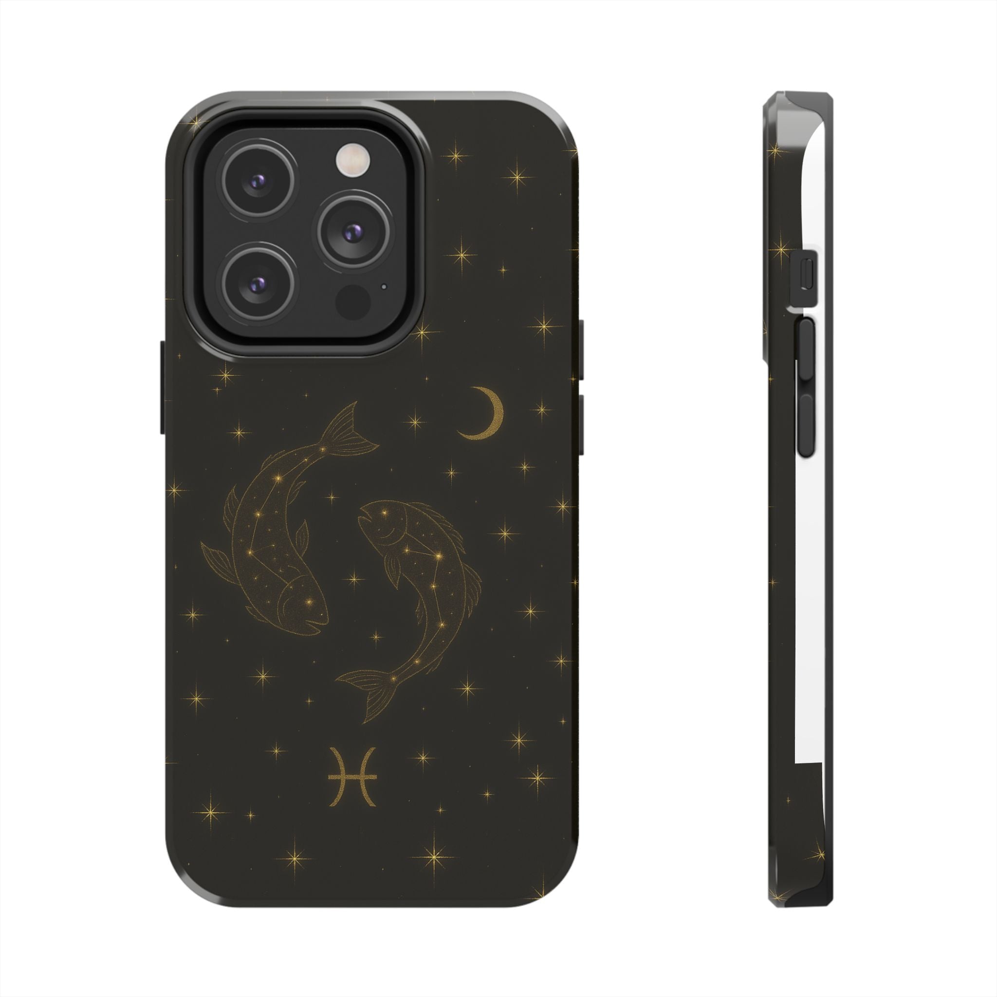 Pisces Zodiac Tough Phone Case — Gold Koi Constellation Design